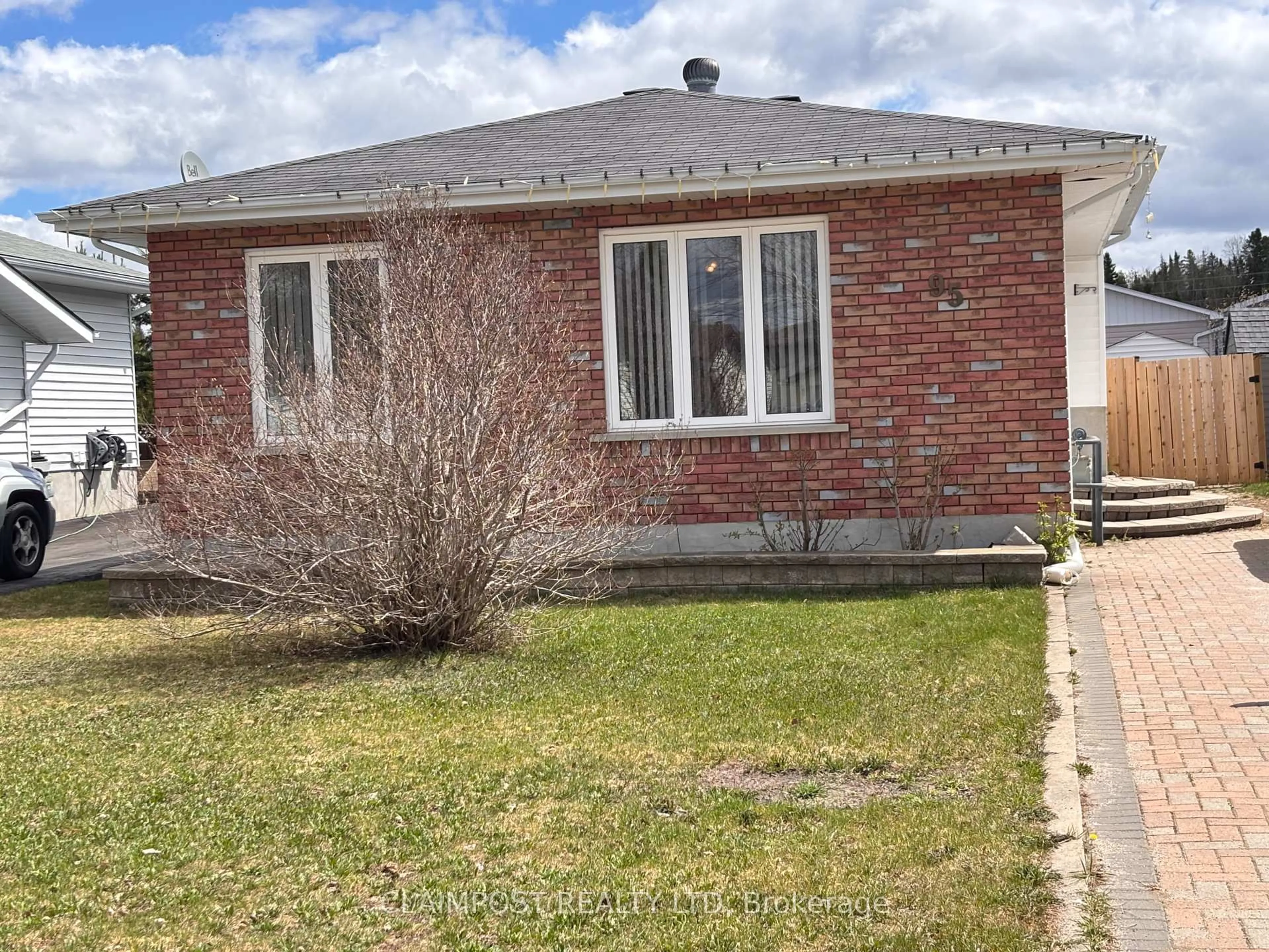 Home with brick exterior material, street for 95 Blahey Crt, Timmins Ontario P4N 8L8