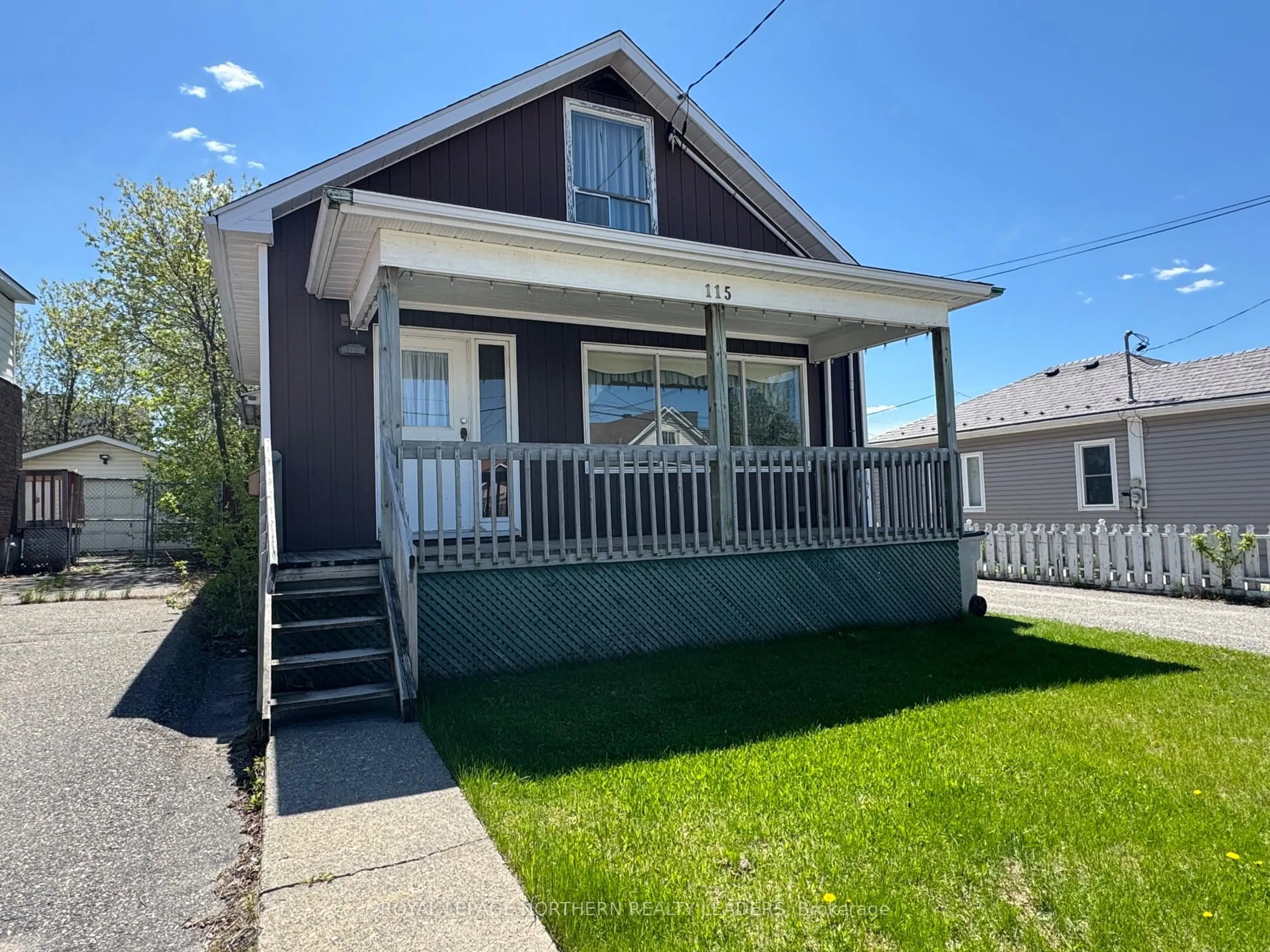 Home with vinyl exterior material, street for 115 Bannerman Ave, Timmins Ontario P4N 2Y5