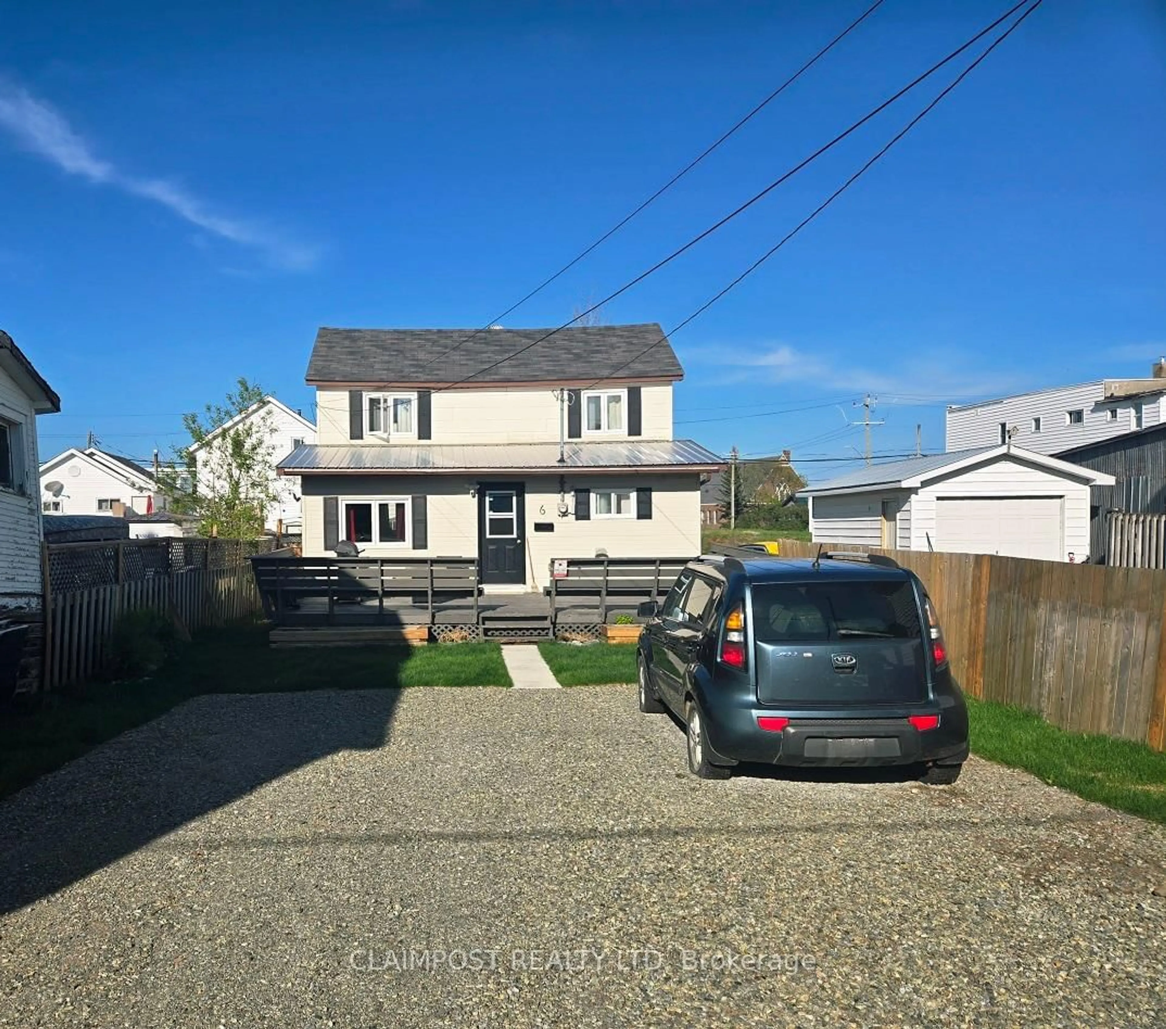 A pic from outside/outdoor area/front of a property/back of a property/a pic from drone, street for 6 Teck Ave, Kirkland Lake Ontario P2N 2X4