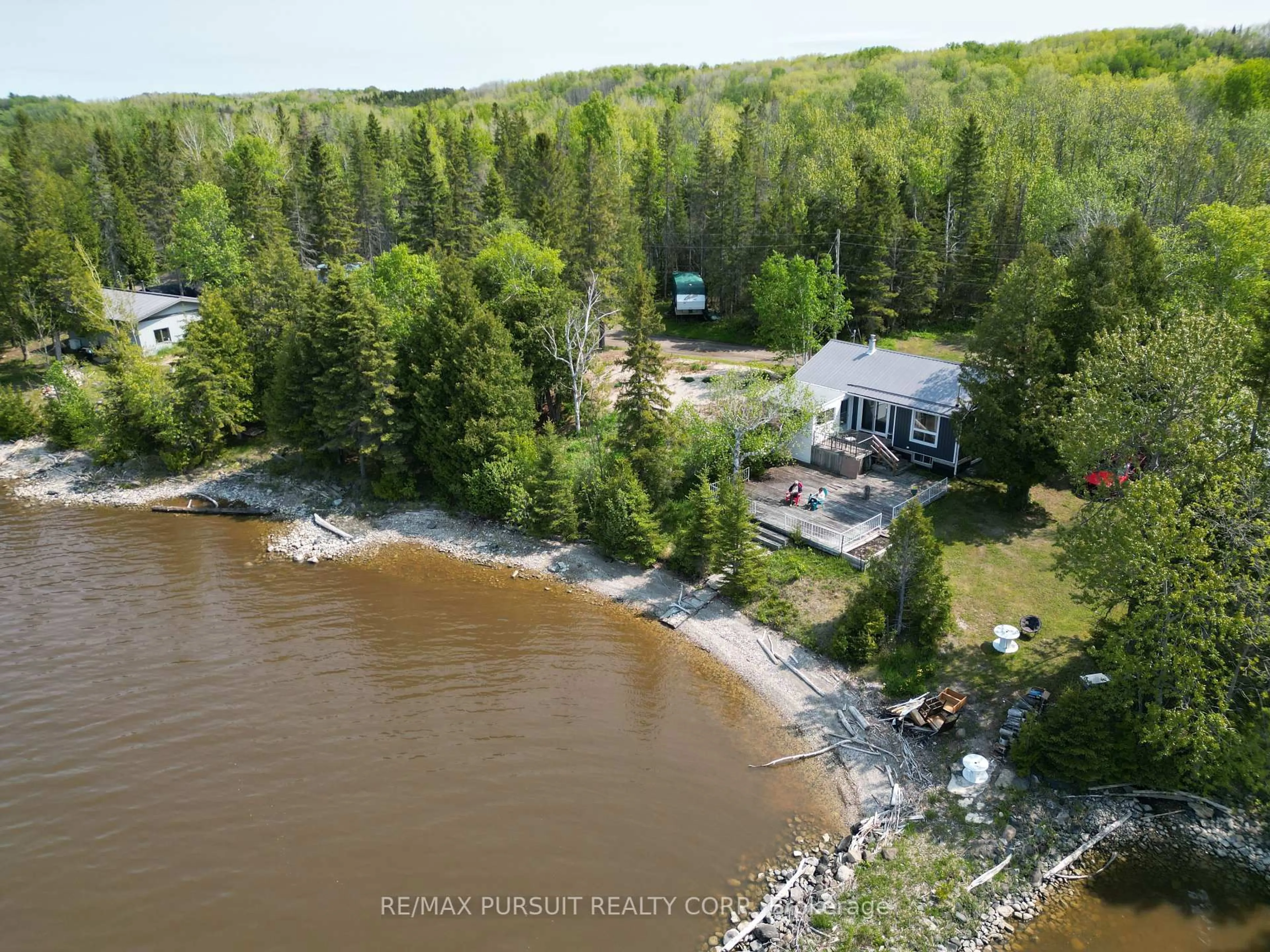 A pic from outside/outdoor area/front of a property/back of a property/a pic from drone, water/lake/river/ocean view for 722190 SUMMERSET Rd, Timiskaming Ontario P0J 1P0