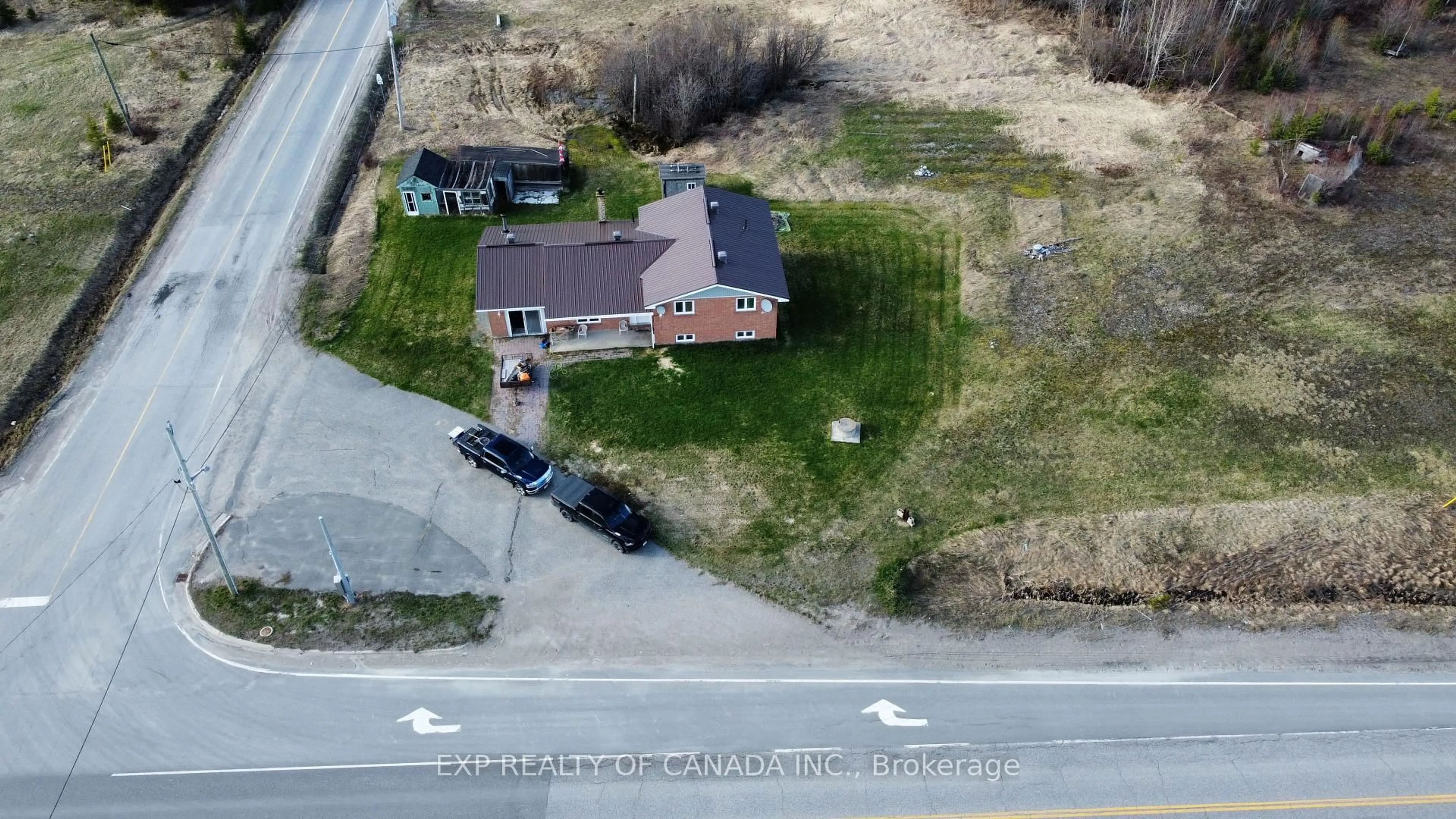 A pic from outside/outdoor area/front of a property/back of a property/a pic from drone, street for 4198 101 Highway, Black River Matheson Ontario P0K 1N0