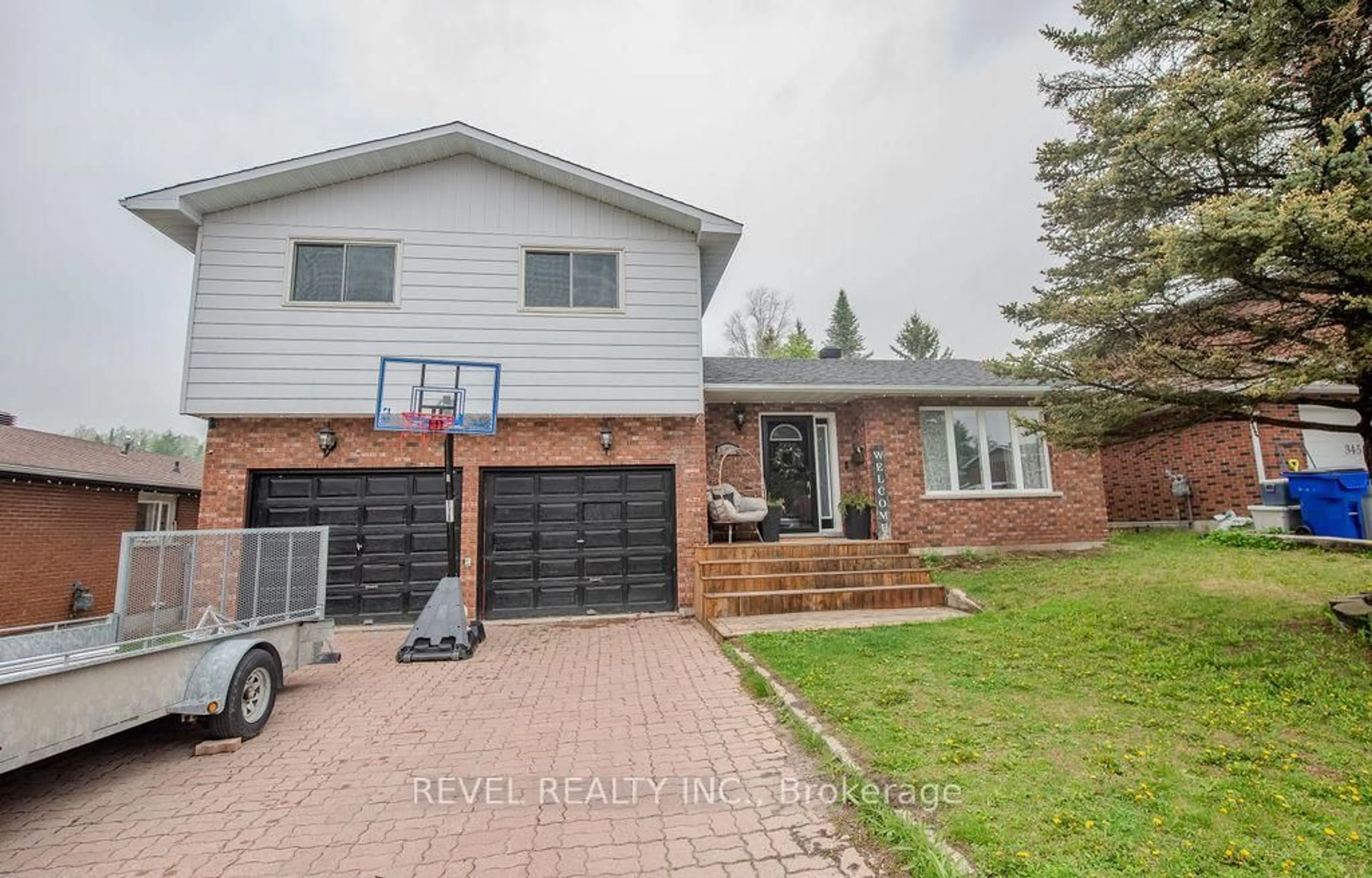 Home with brick exterior material, street for 353 Diane Cres, Timmins Ontario P4N 5Z9