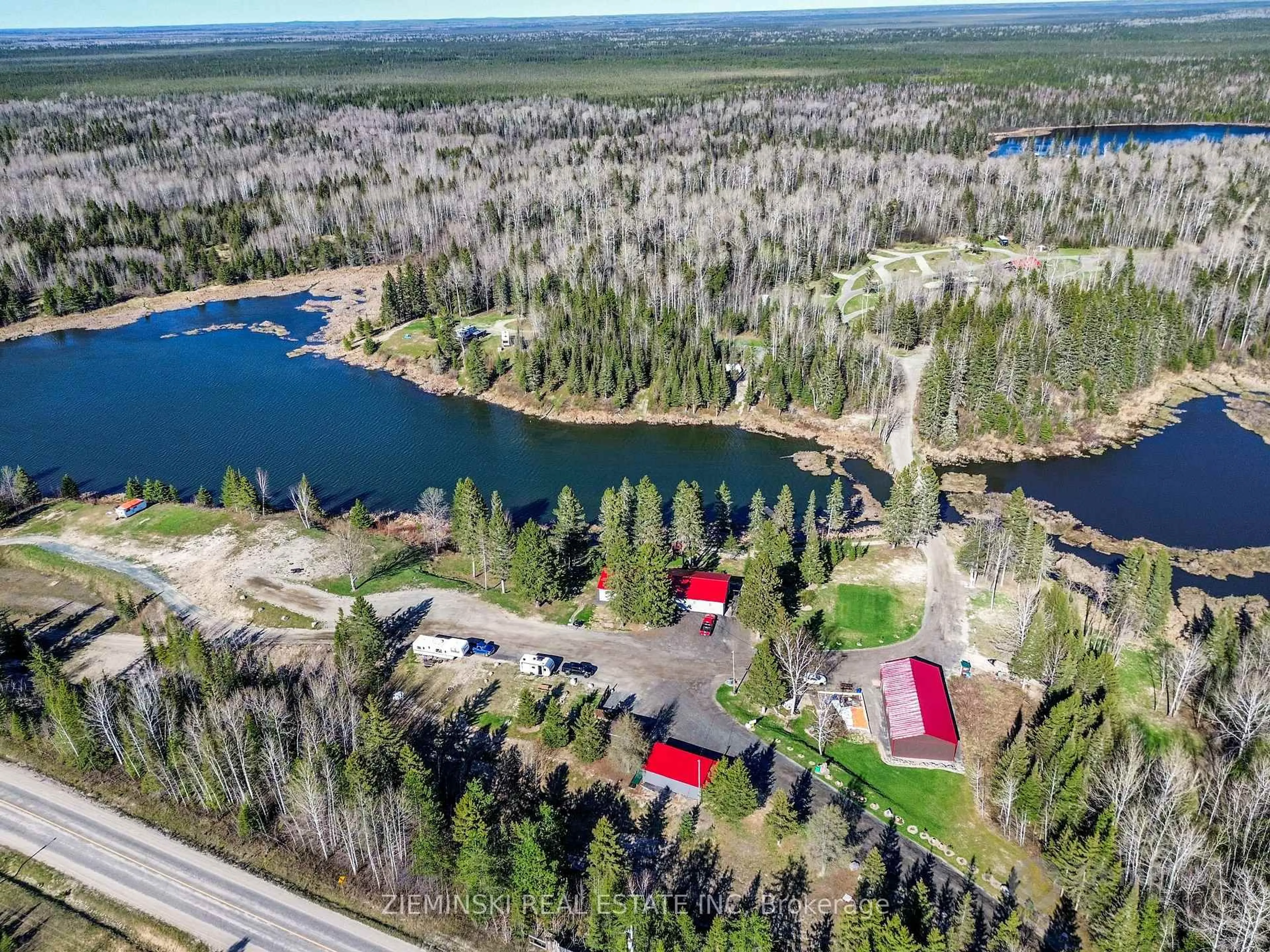 A pic from outside/outdoor area/front of a property/back of a property/a pic from drone, water/lake/river/ocean view for Hanna M57C LOT RE PCL 4938NEC, Cochrane Ontario P0L 1C0