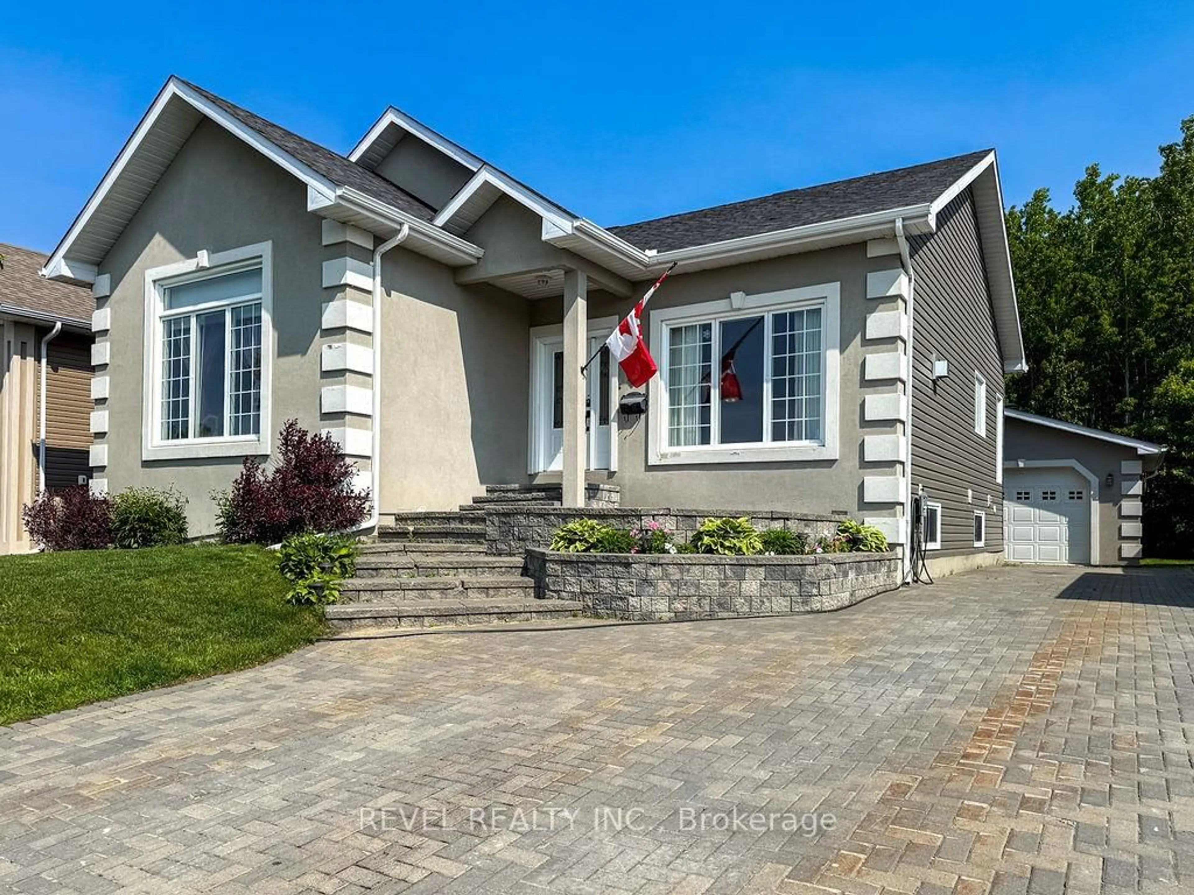 Home with vinyl exterior material, street for 26 Majestic Dr, Timmins Ontario P4R 1N6