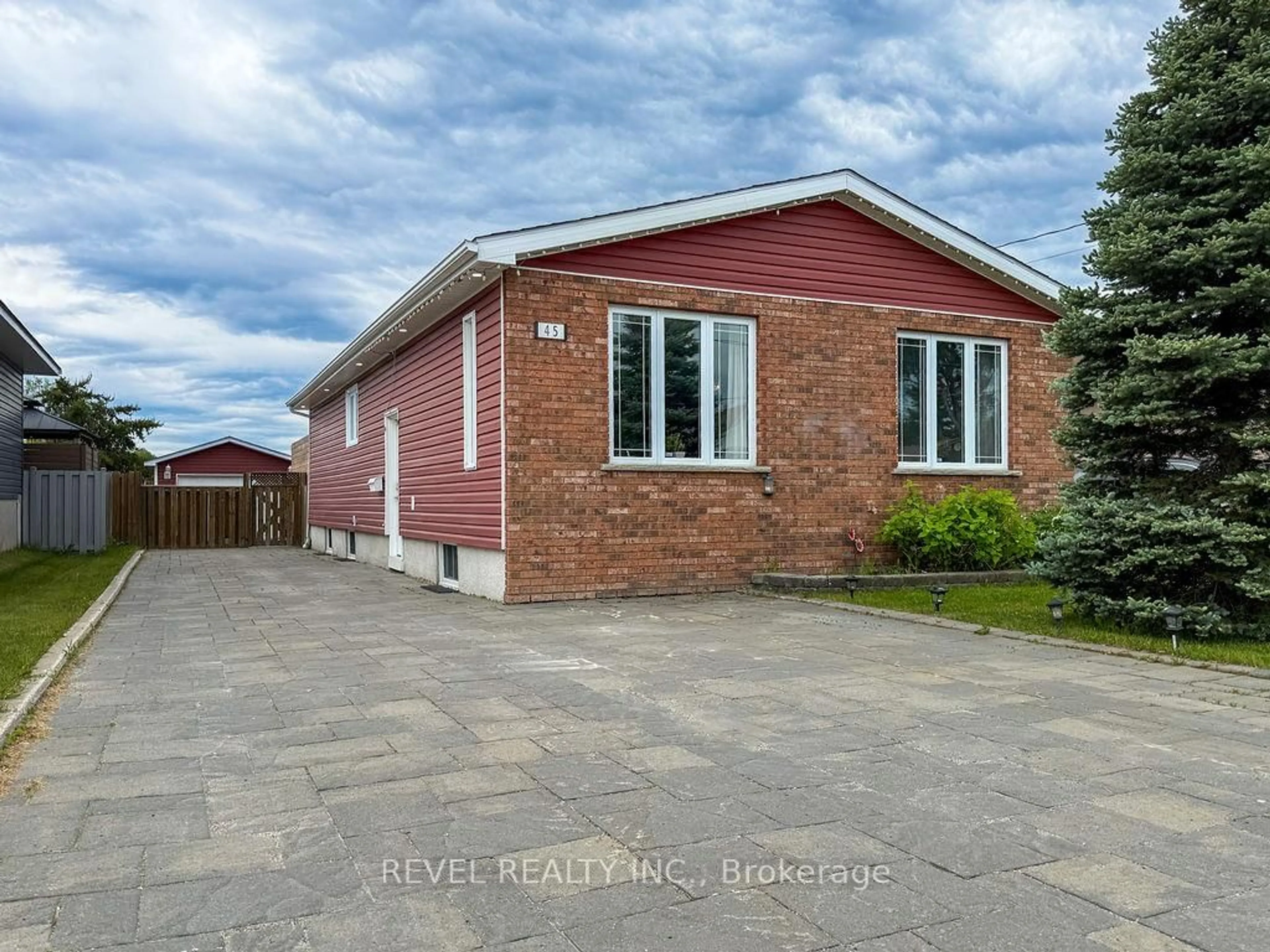 Home with brick exterior material, street for 45 Jade Ave, Timmins Ontario P4N 4M3