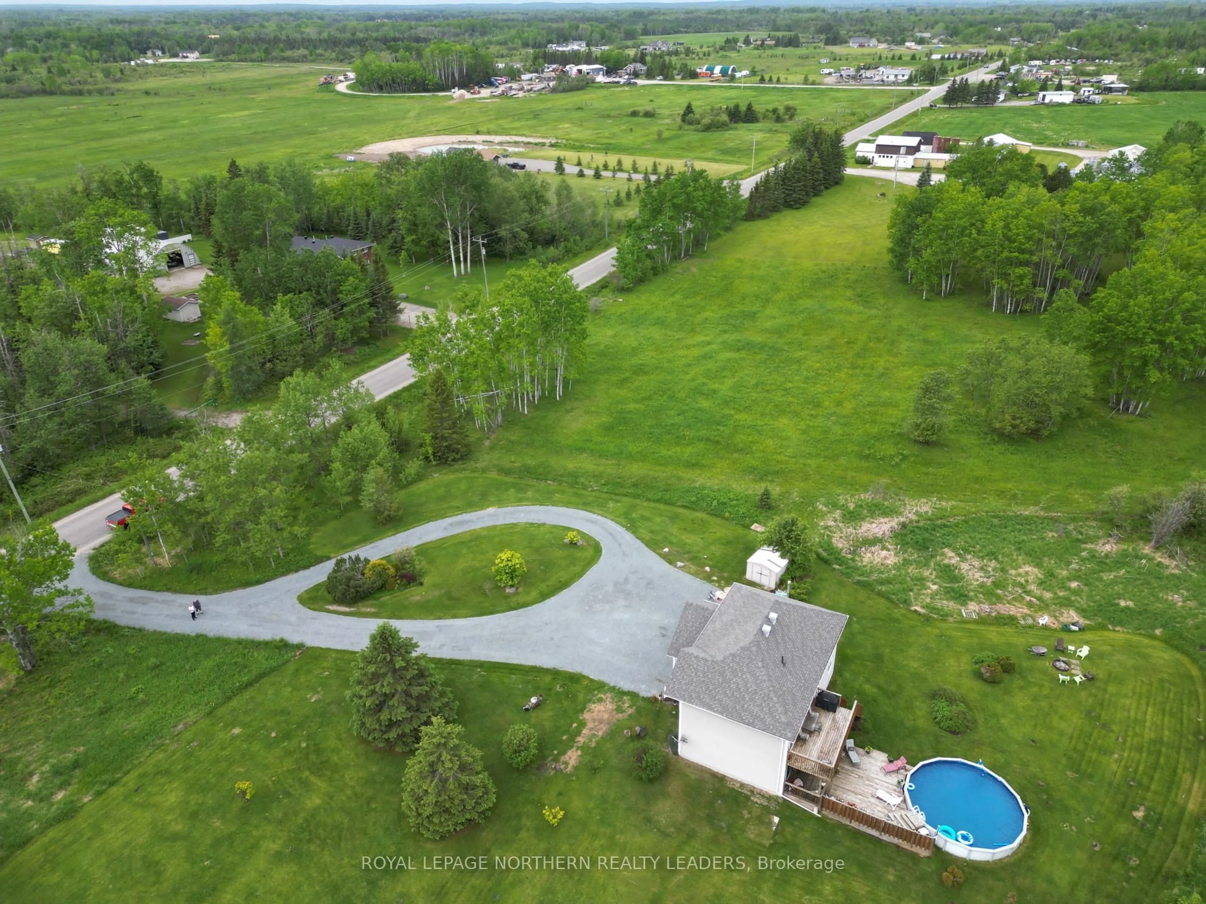 A pic from outside/outdoor area/front of a property/back of a property/a pic from drone, unknown for 1110 Sandy Falls Rd, Timmins Ontario P4N 7C3