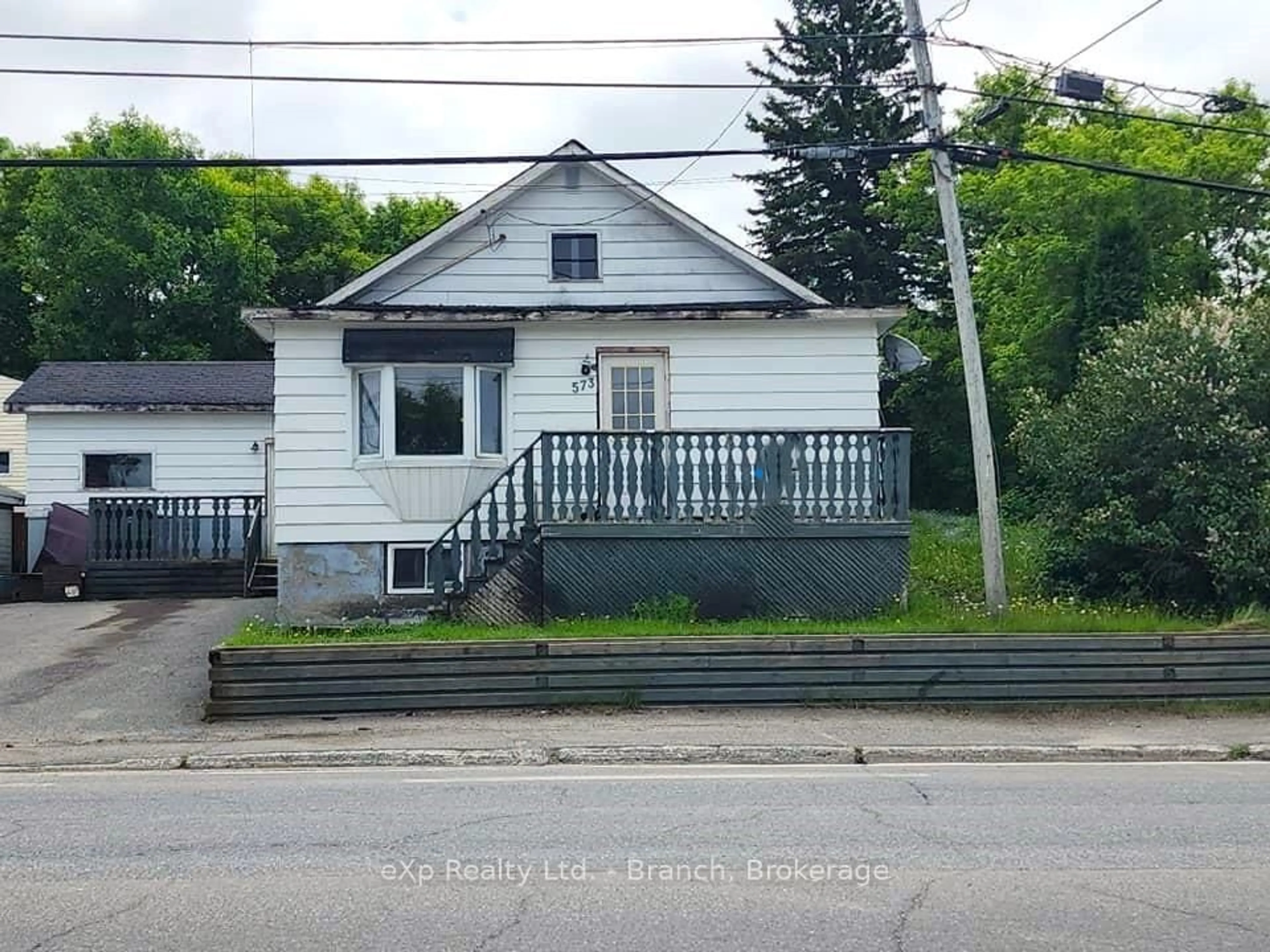 A pic from outside/outdoor area/front of a property/back of a property/a pic from drone, street for 573 Government Rd, Kirkland Lake Ontario P0K 1A0