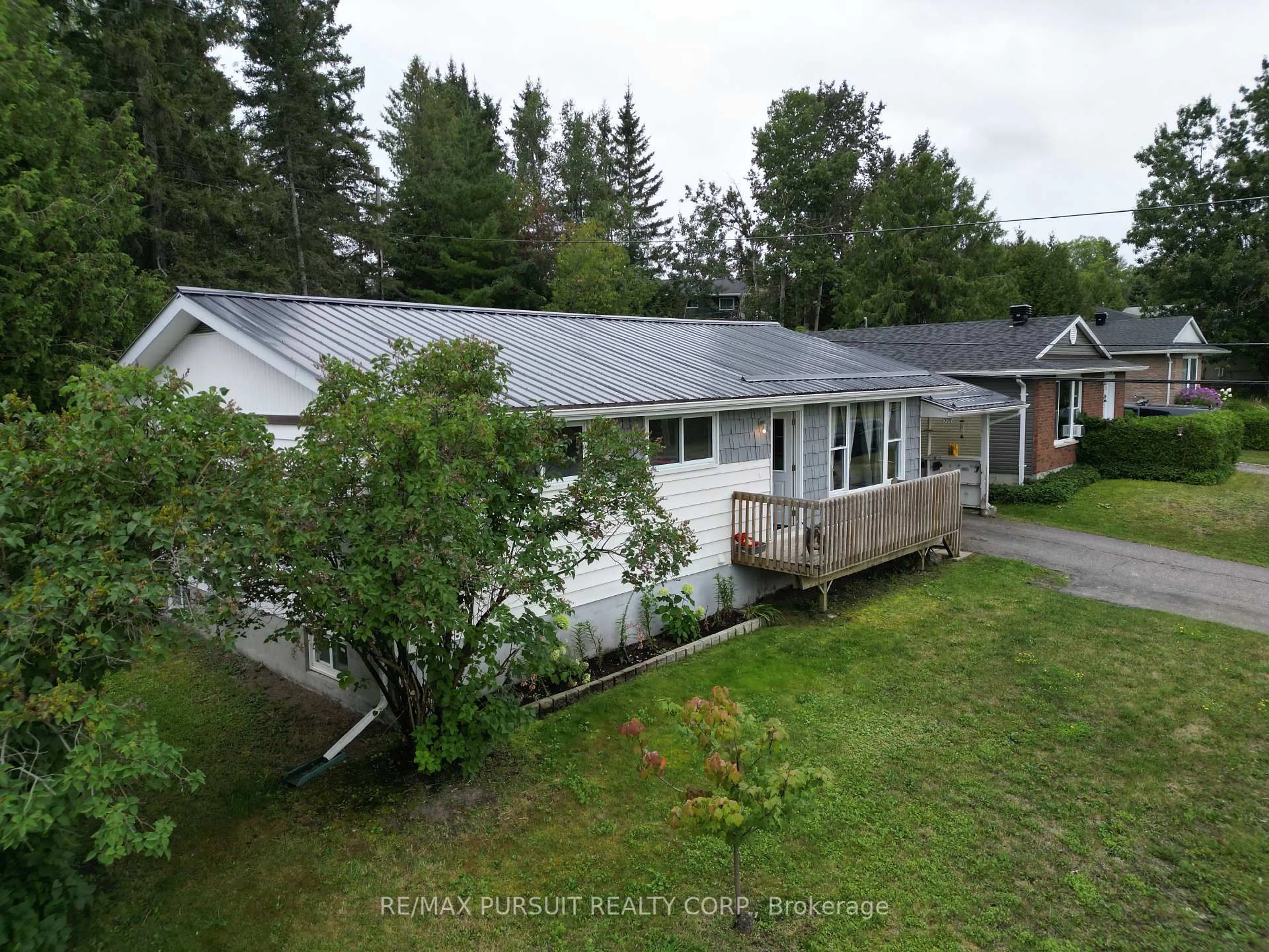 A pic from outside/outdoor area/front of a property/back of a property/a pic from drone, street for 500 Agnes Ave, Temiskaming Shores Ontario P0J 1P0