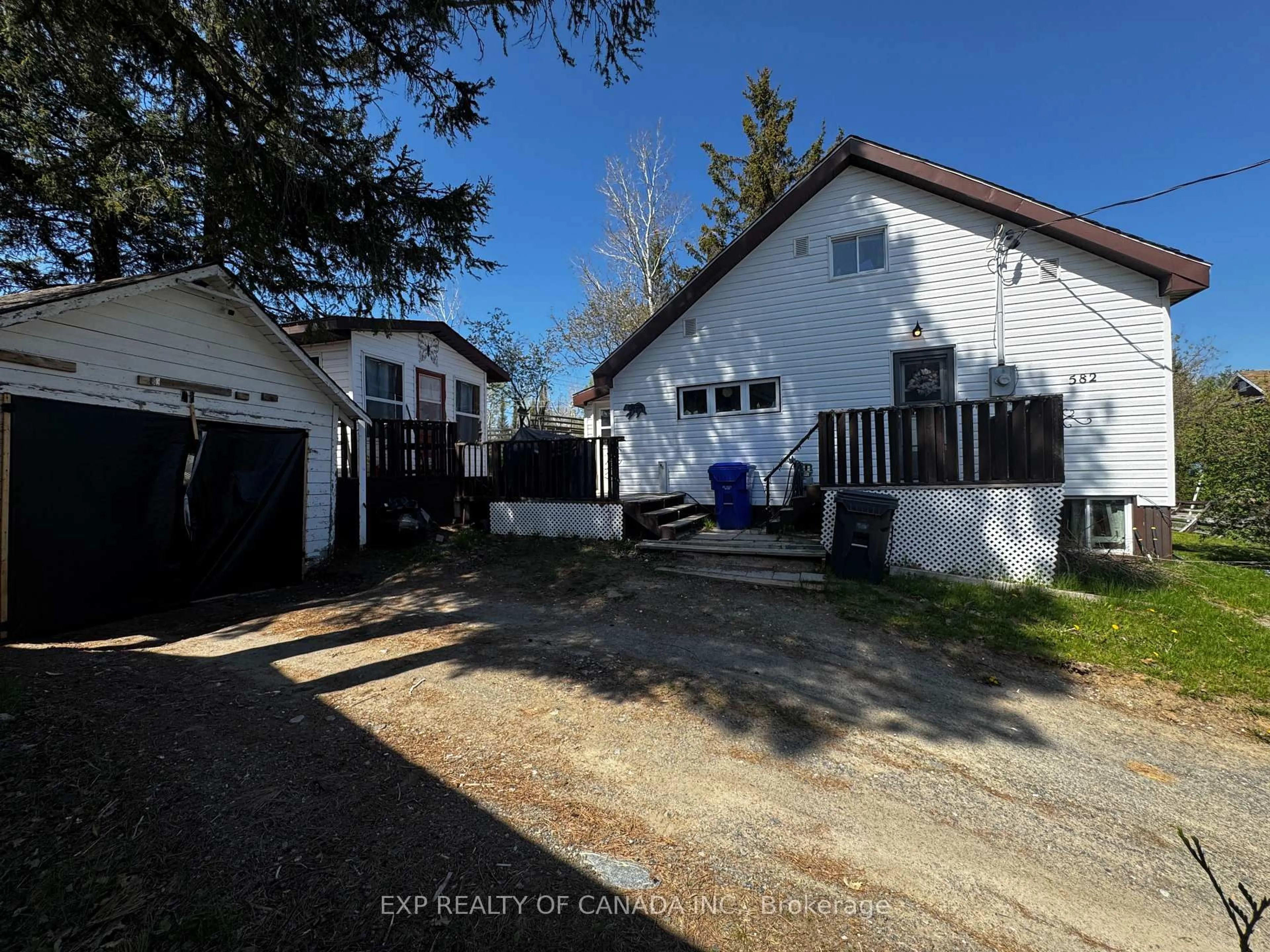 A pic from outside/outdoor area/front of a property/back of a property/a pic from drone, street for 582 Government Rd, Kirkland Lake Ontario P0K 1A0