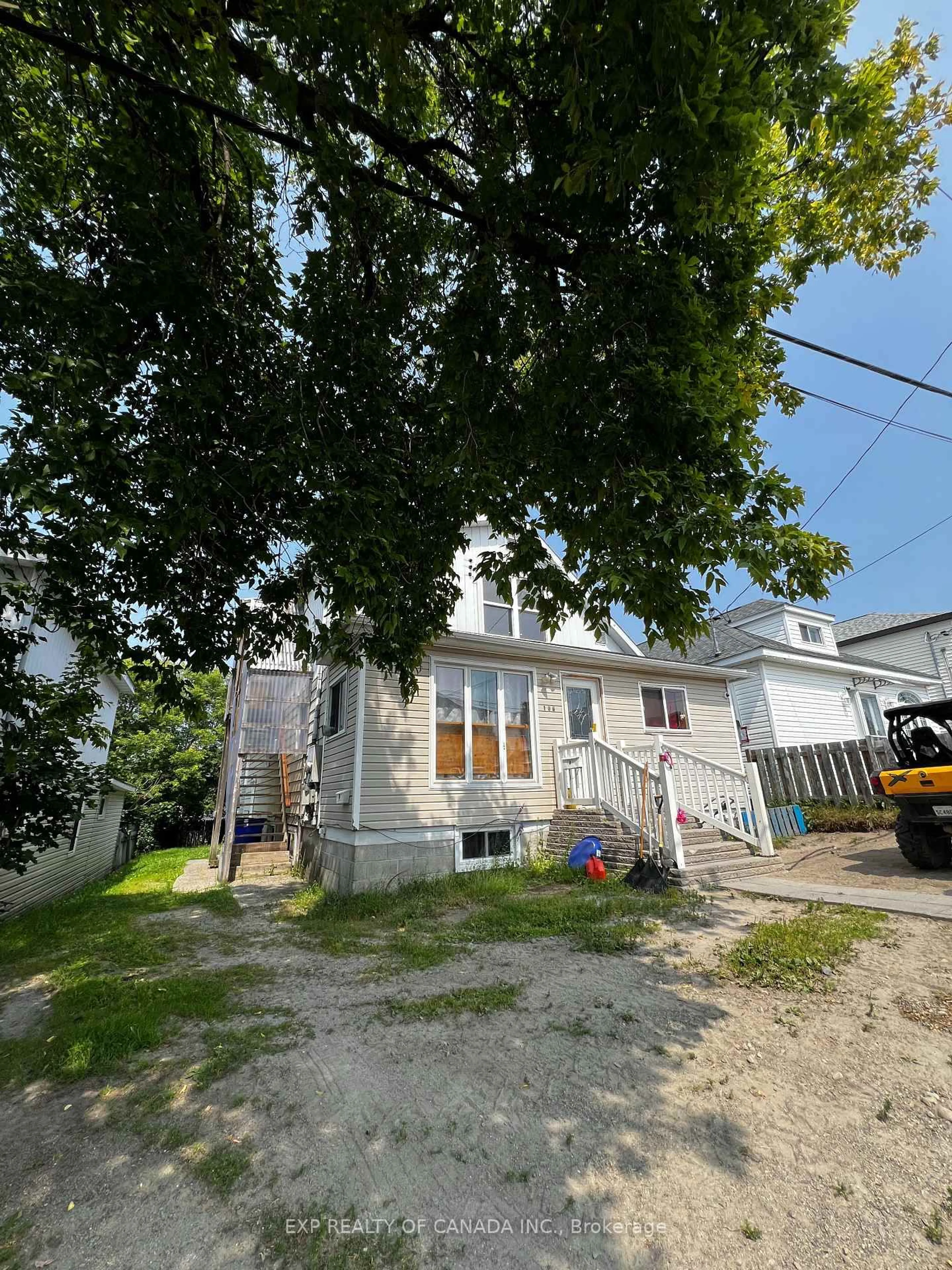 A pic from outside/outdoor area/front of a property/back of a property/a pic from drone, street for 106 Way Ave, Timmins Ontario P4N 3C7