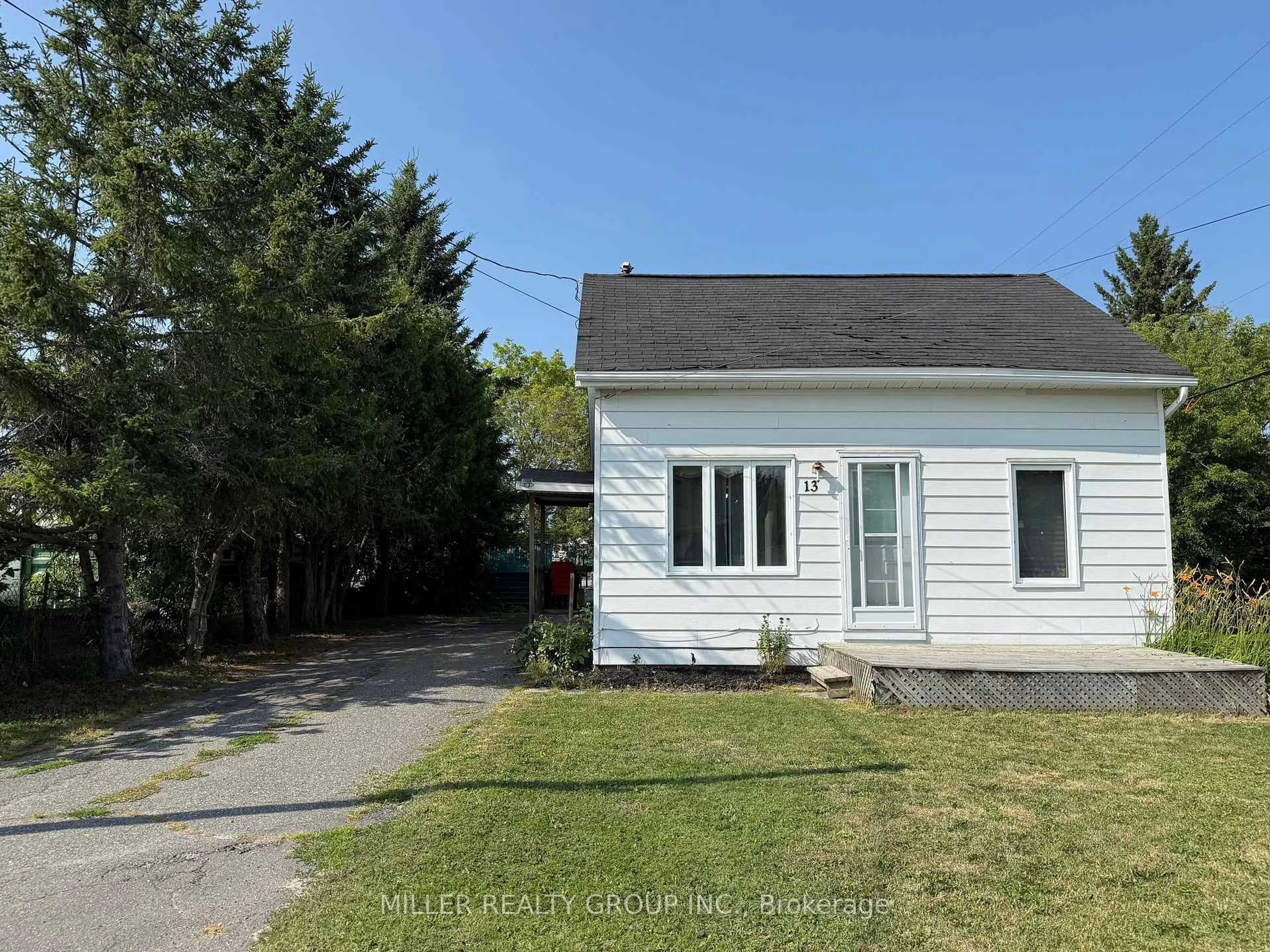 A pic from outside/outdoor area/front of a property/back of a property/a pic from drone, street for 13 Haliburton Ave, Temiskaming Shores Ontario P0J 1P0