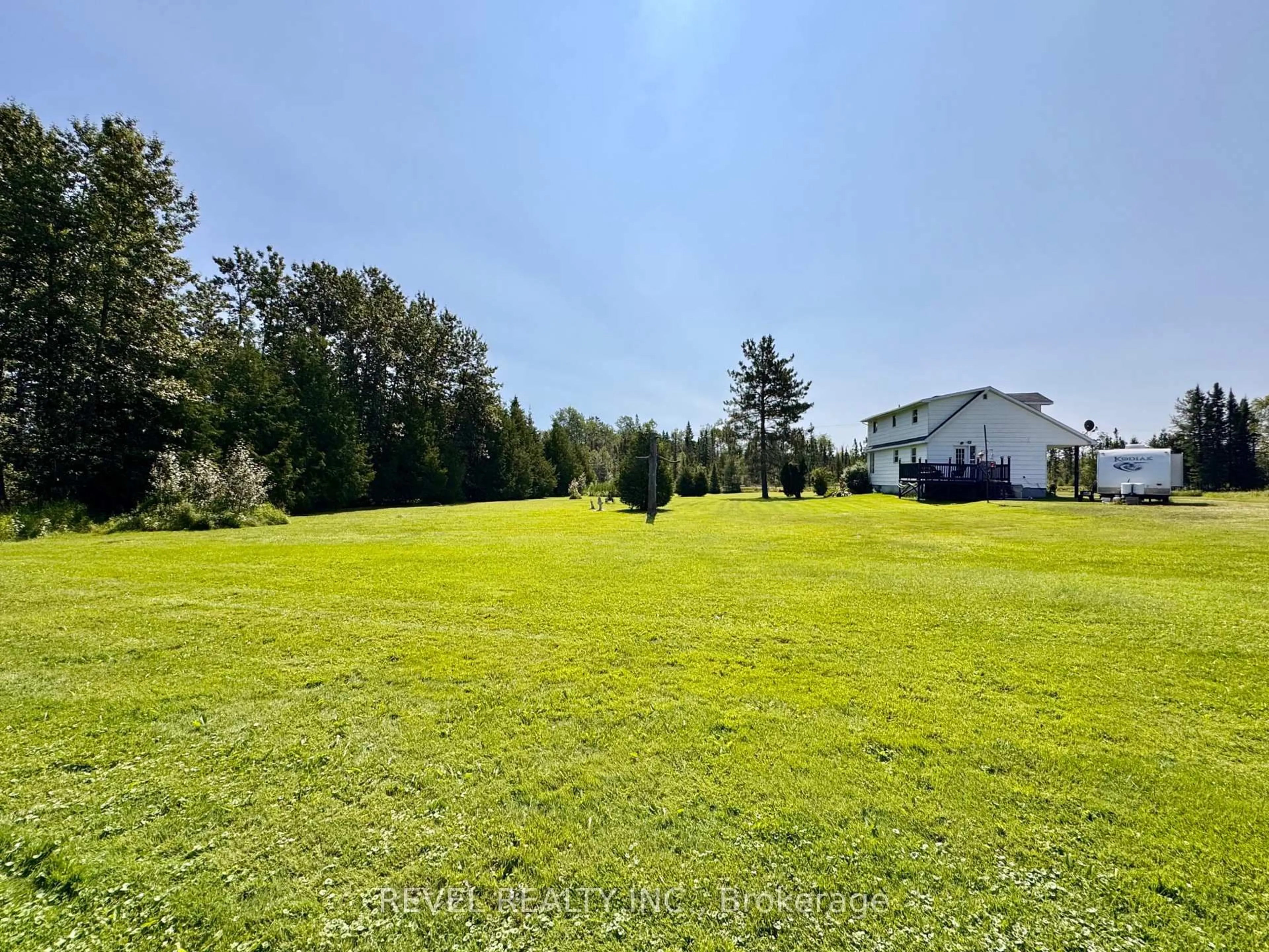 A pic from outside/outdoor area/front of a property/back of a property/a pic from drone, water/lake/river/ocean view for 1388 Frederick House Lake Rd, Timmins Ontario P0N 1A0
