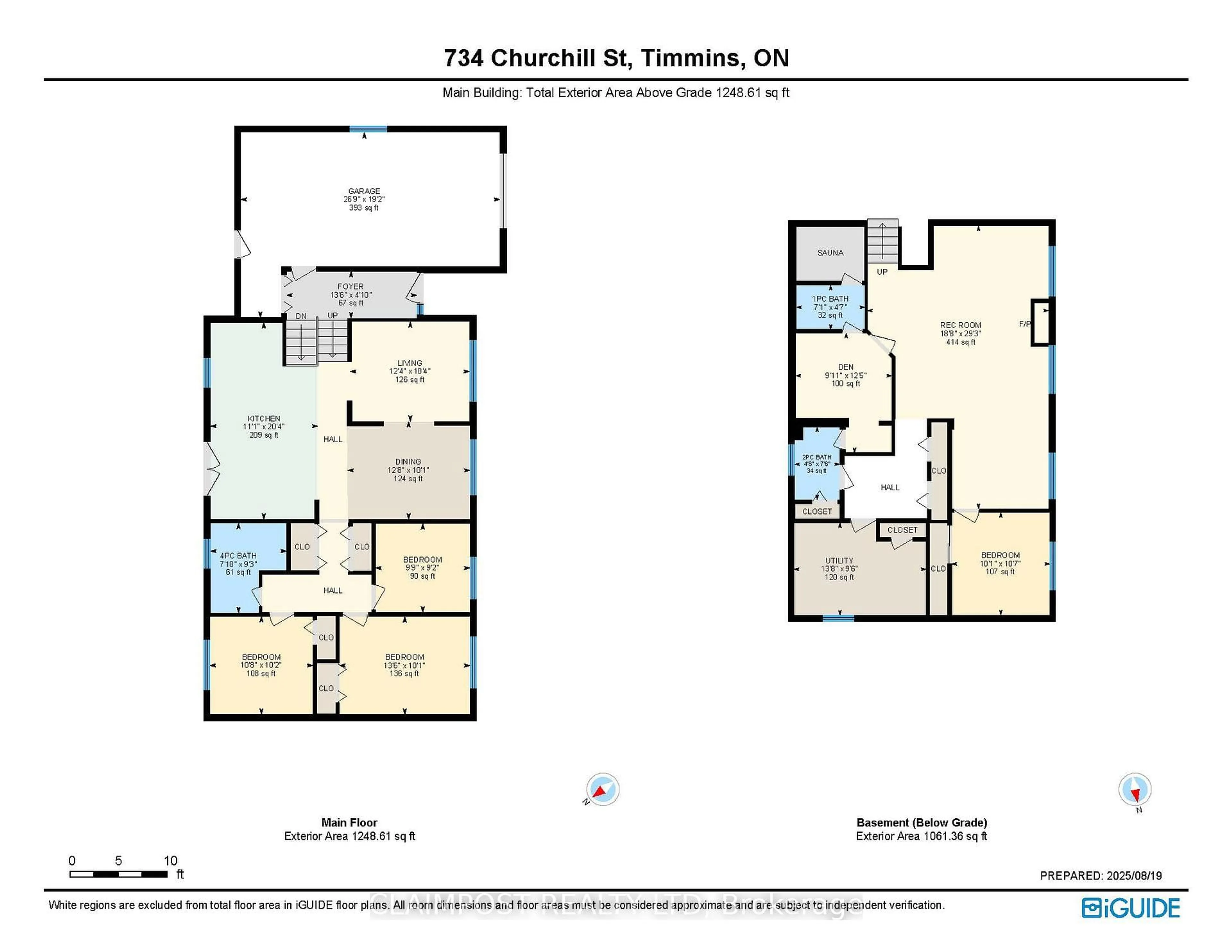 Floor plan for 734 Churchill St, Timmins Ontario P4N 5G3