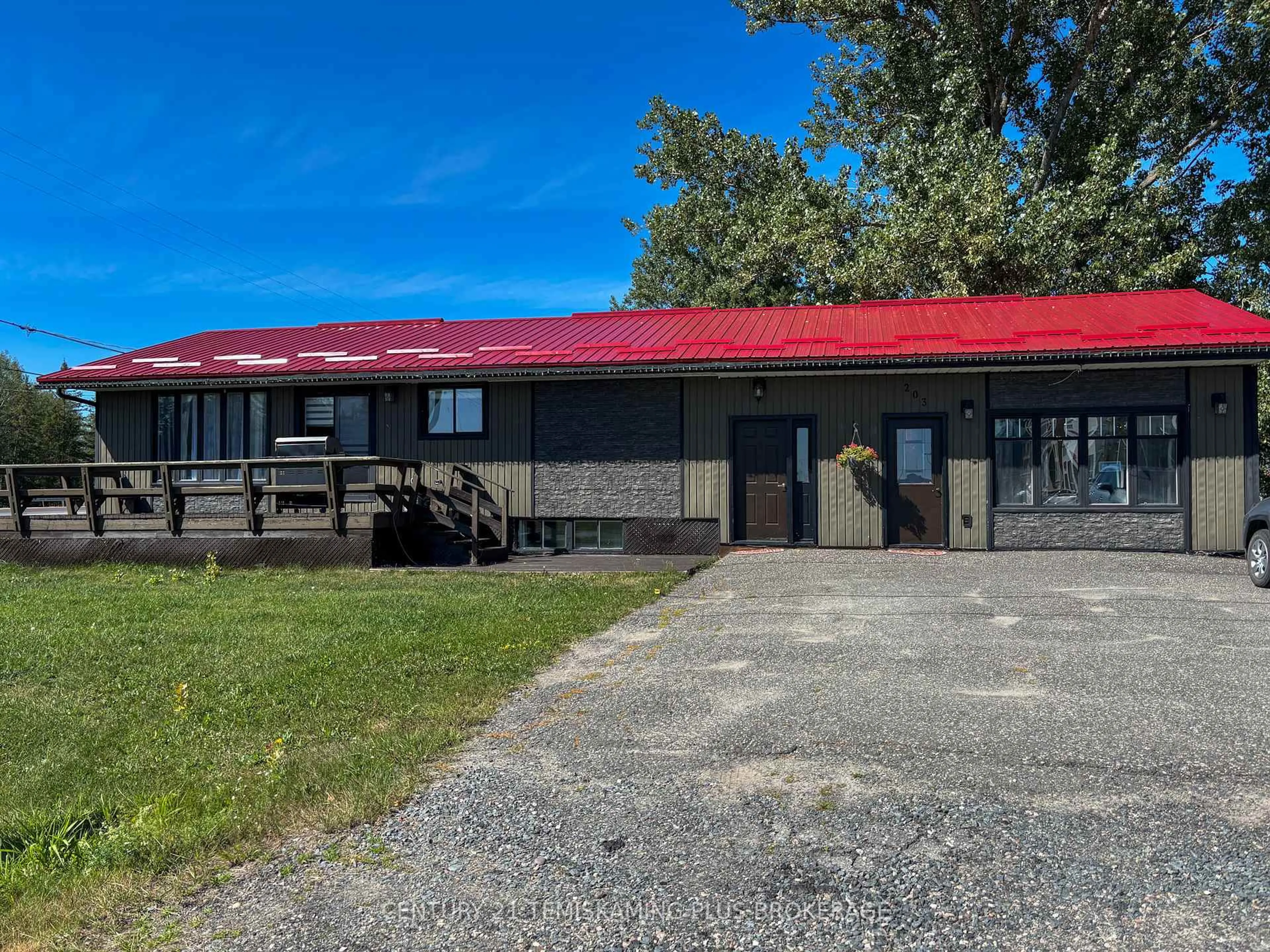 A pic from outside/outdoor area/front of a property/back of a property/a pic from drone, building for 203 Roland Rd, Temiskaming Shores Ontario P0J 1P0