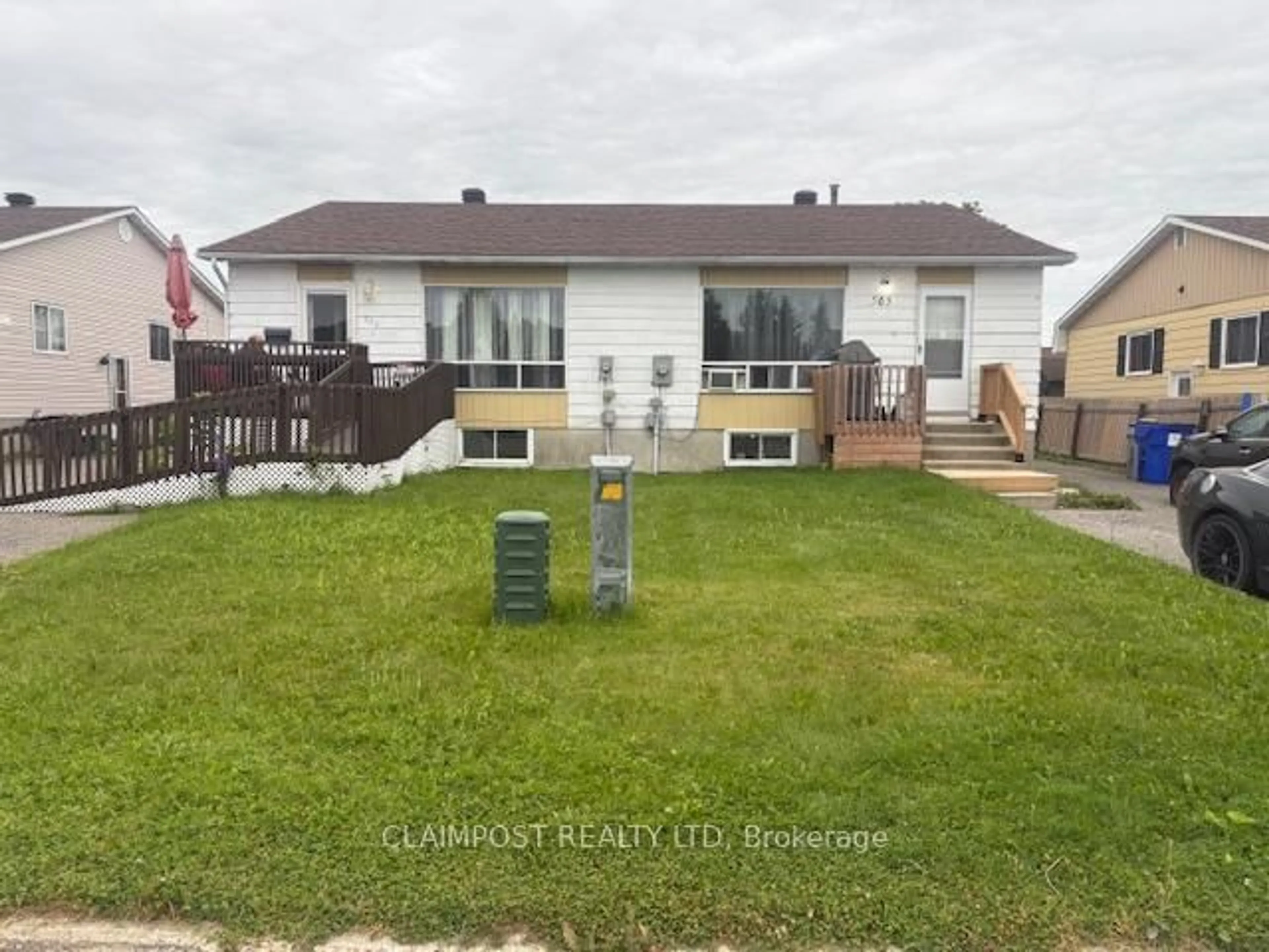 A pic from outside/outdoor area/front of a property/back of a property/a pic from drone, unknown for 503-505 Martin Ave, Timmins Ontario P4P 1A3