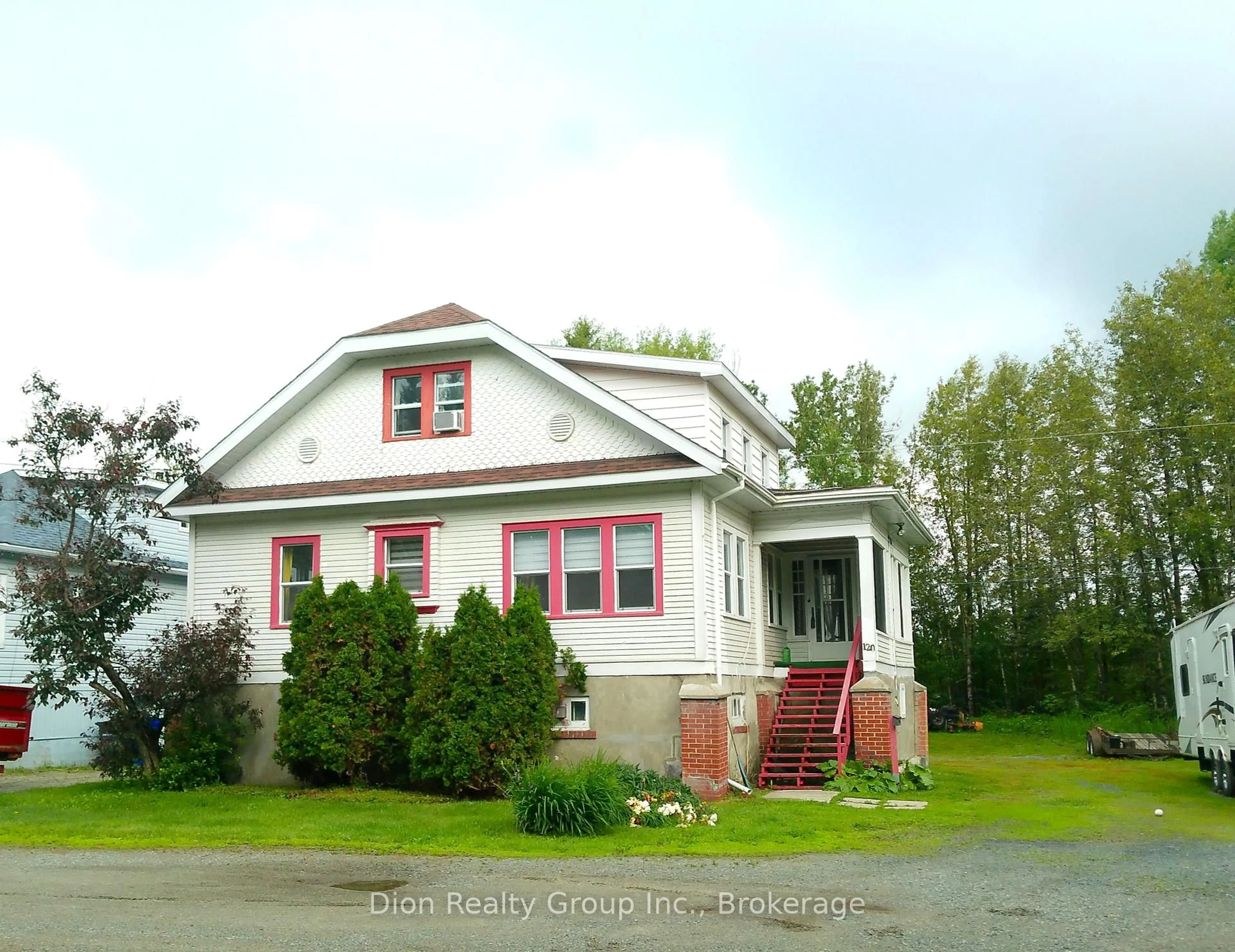 Home with vinyl exterior material, street for 120 Government Rd, Kirkland Lake Ontario P2N 2E9