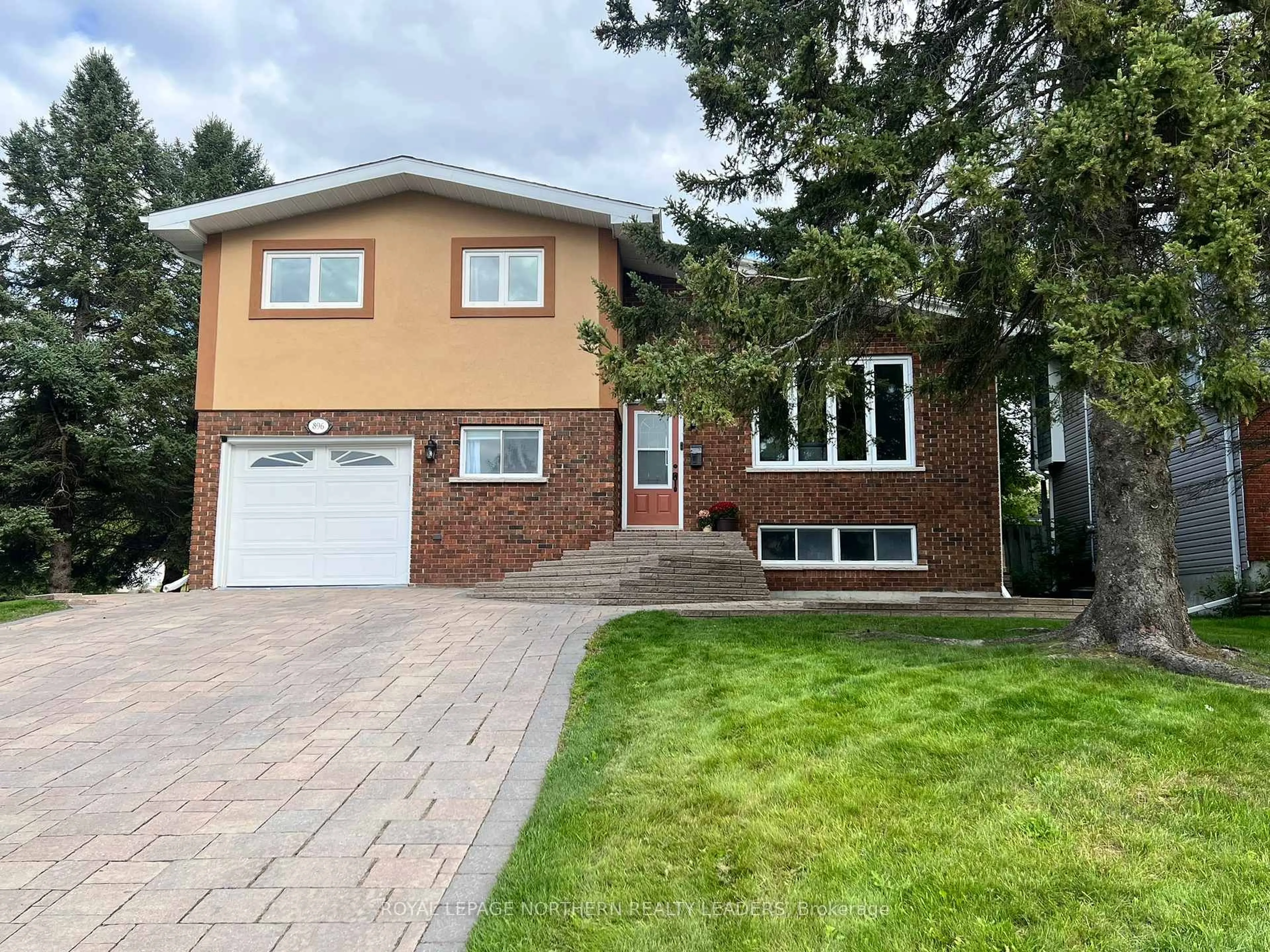 Home with brick exterior material, street for 896 Rheaume Cres, Timmins Ontario P4N 7S3