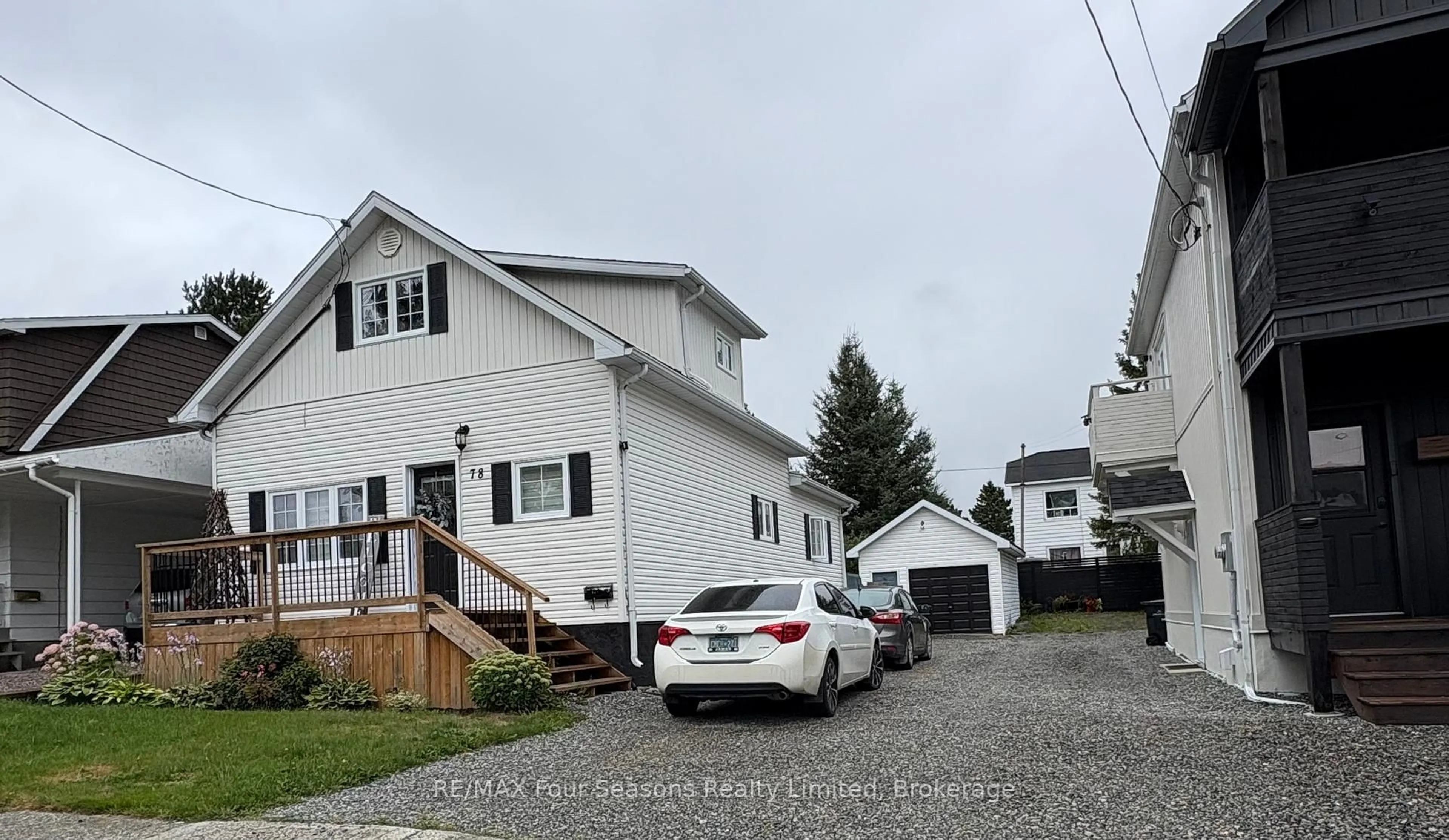 A pic from outside/outdoor area/front of a property/back of a property/a pic from drone, street for 78 LEBEL Ave, Kirkland Lake Ontario P2N 2Z8
