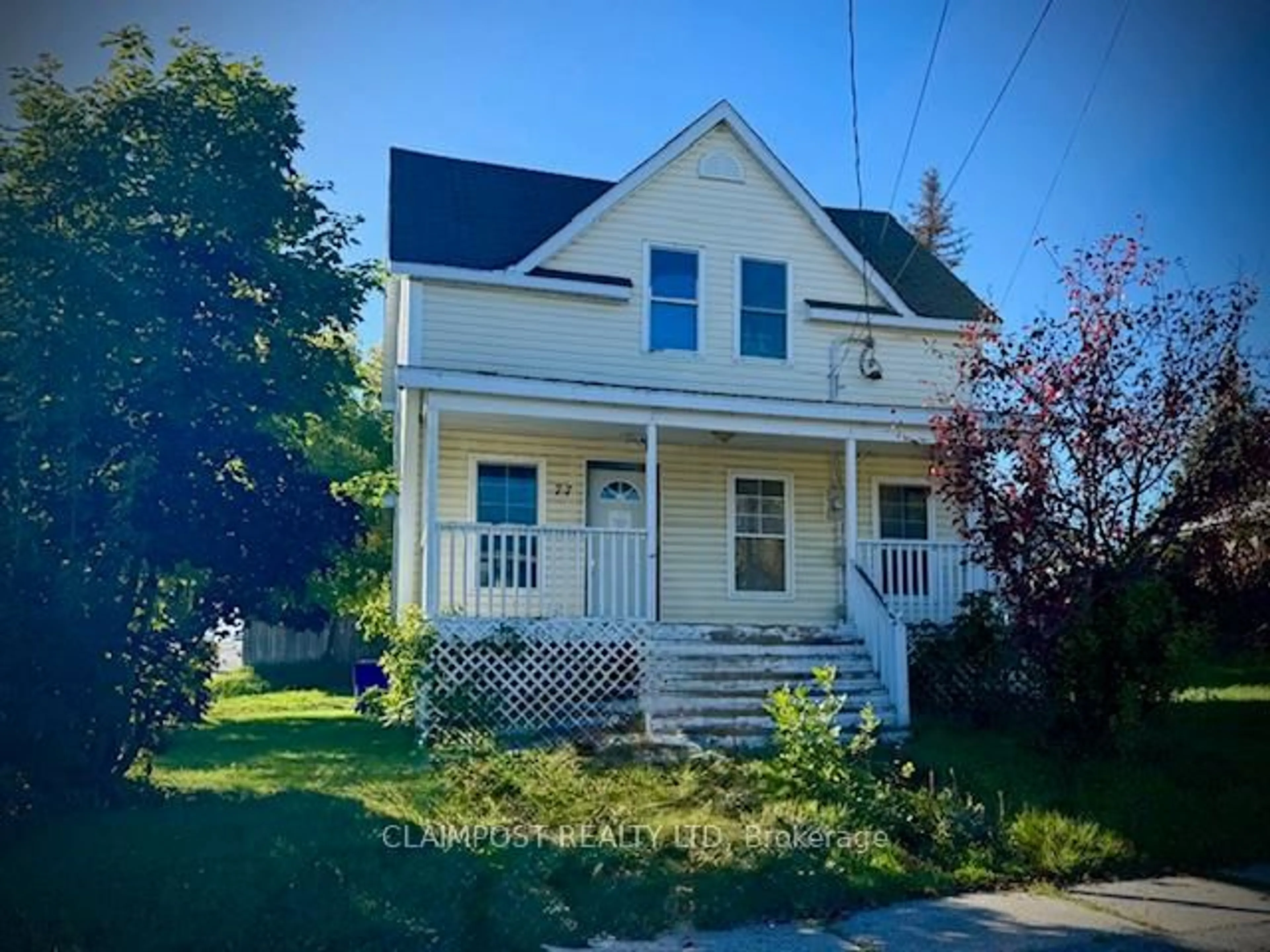 A pic from outside/outdoor area/front of a property/back of a property/a pic from drone, street for 77-79 Charles St, Timmins Ontario P4N 5C5