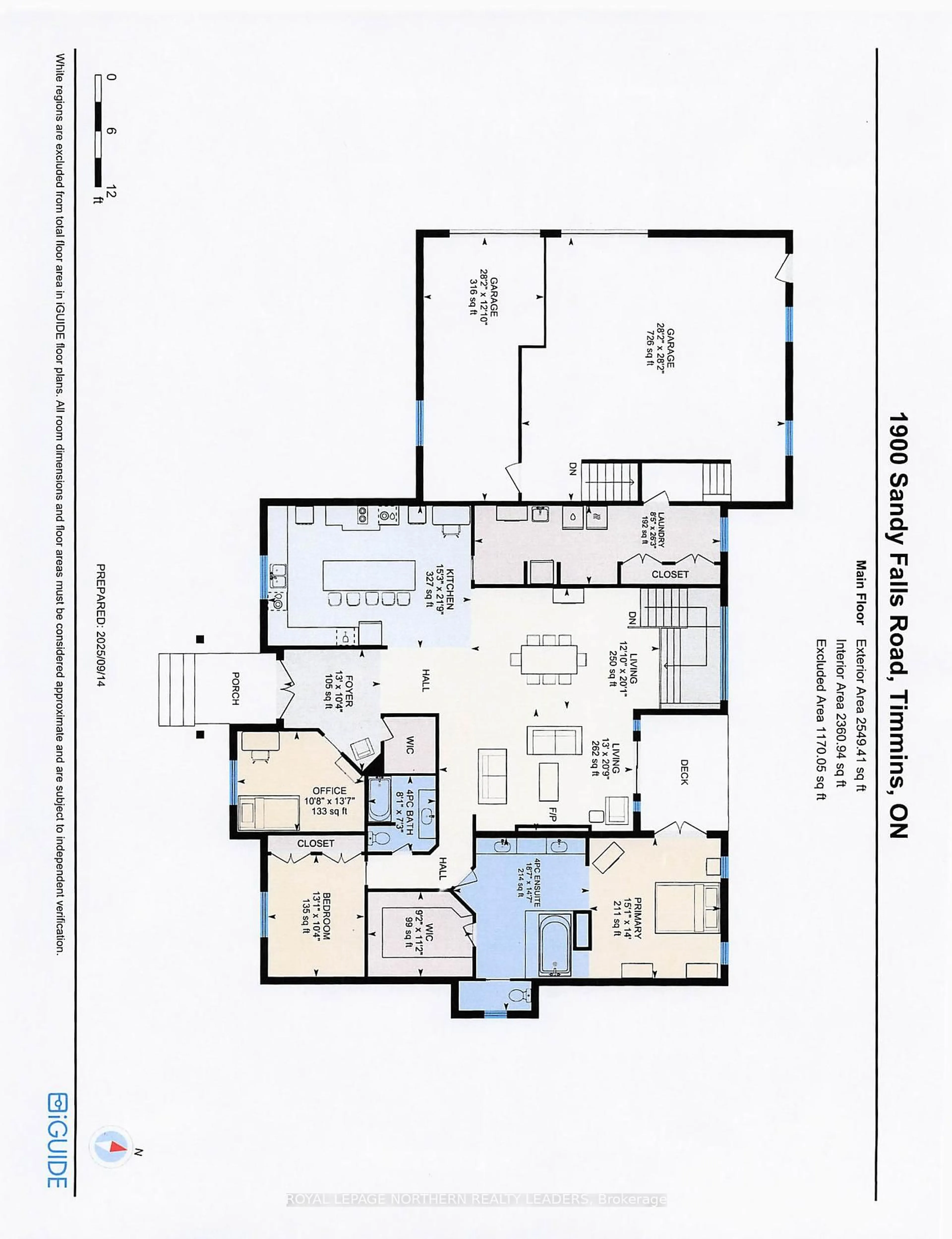 Floor plan for 1900 Sandy Falls Rd, Timmins Ontario P4N 7C3