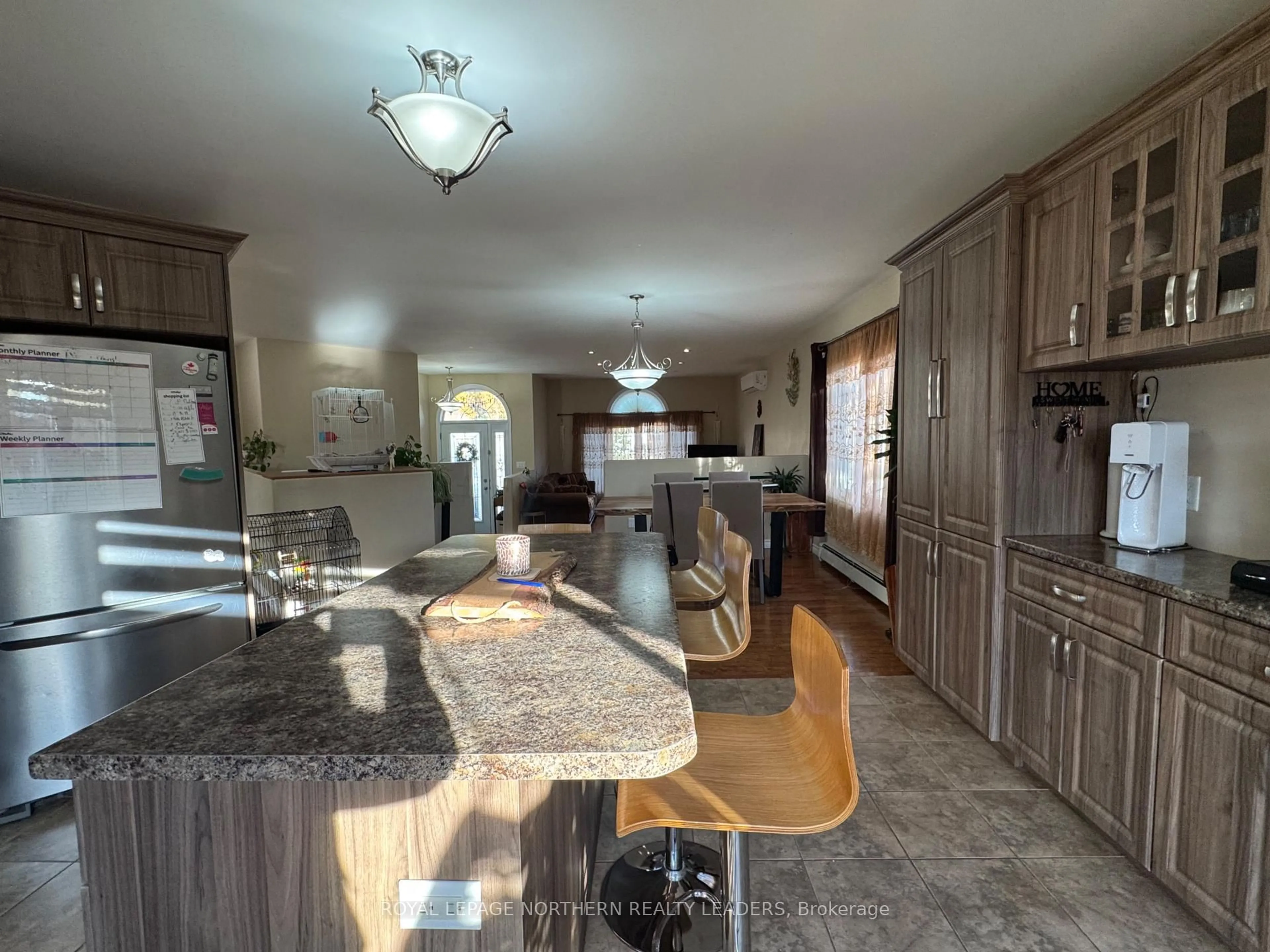 Open concept kitchen, ceramic/tile floor for 55 Brian Romain Dr, Timmins Ontario P4P 0A3