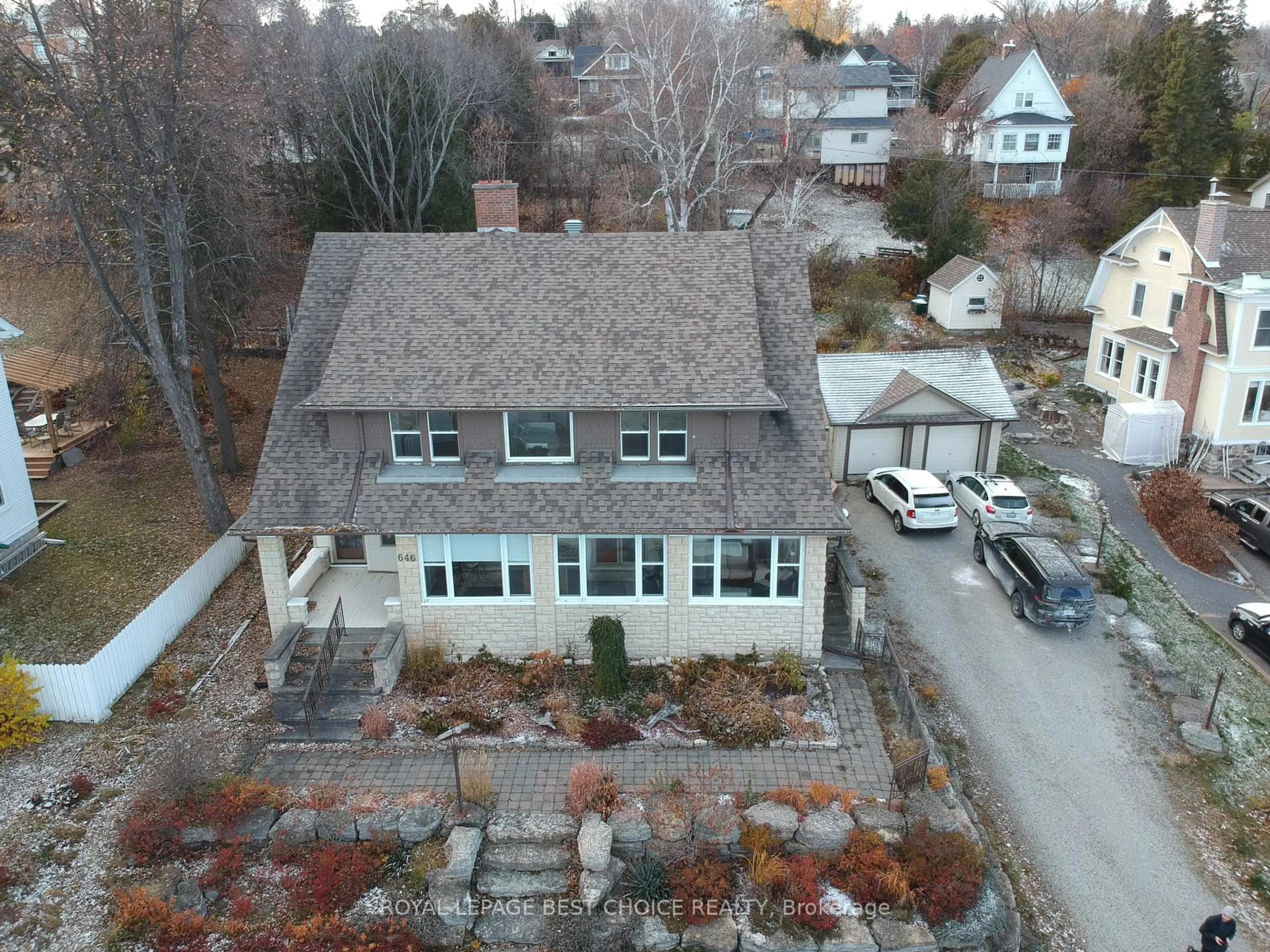 A pic from outside/outdoor area/front of a property/back of a property/a pic from drone, street for 646 Lakeshore Rd, Temiskaming Shores Ontario P0J 1K0