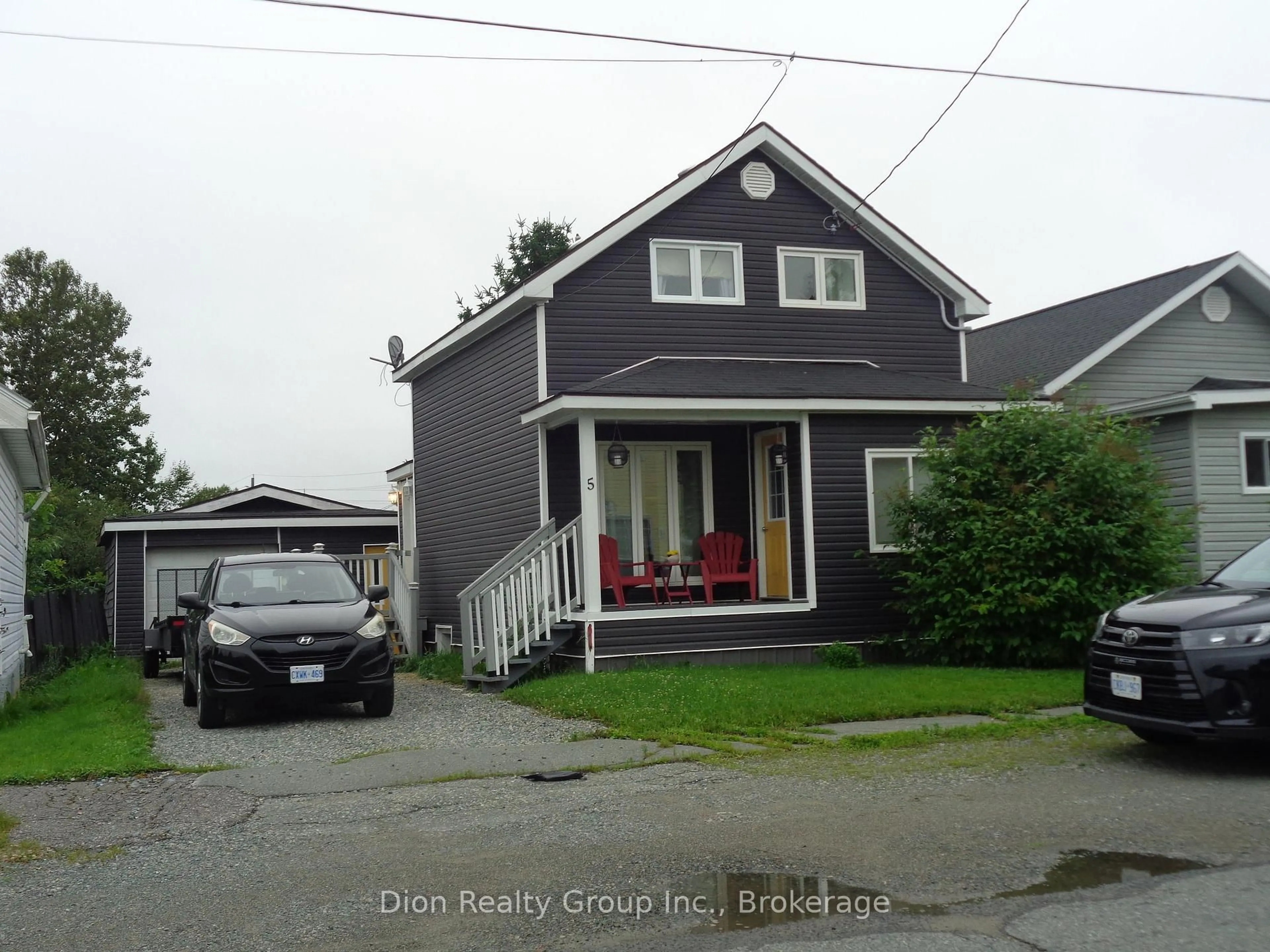 Home with vinyl exterior material, street for 5 Baron St, Kirkland Lake Ontario P2N 2Y1