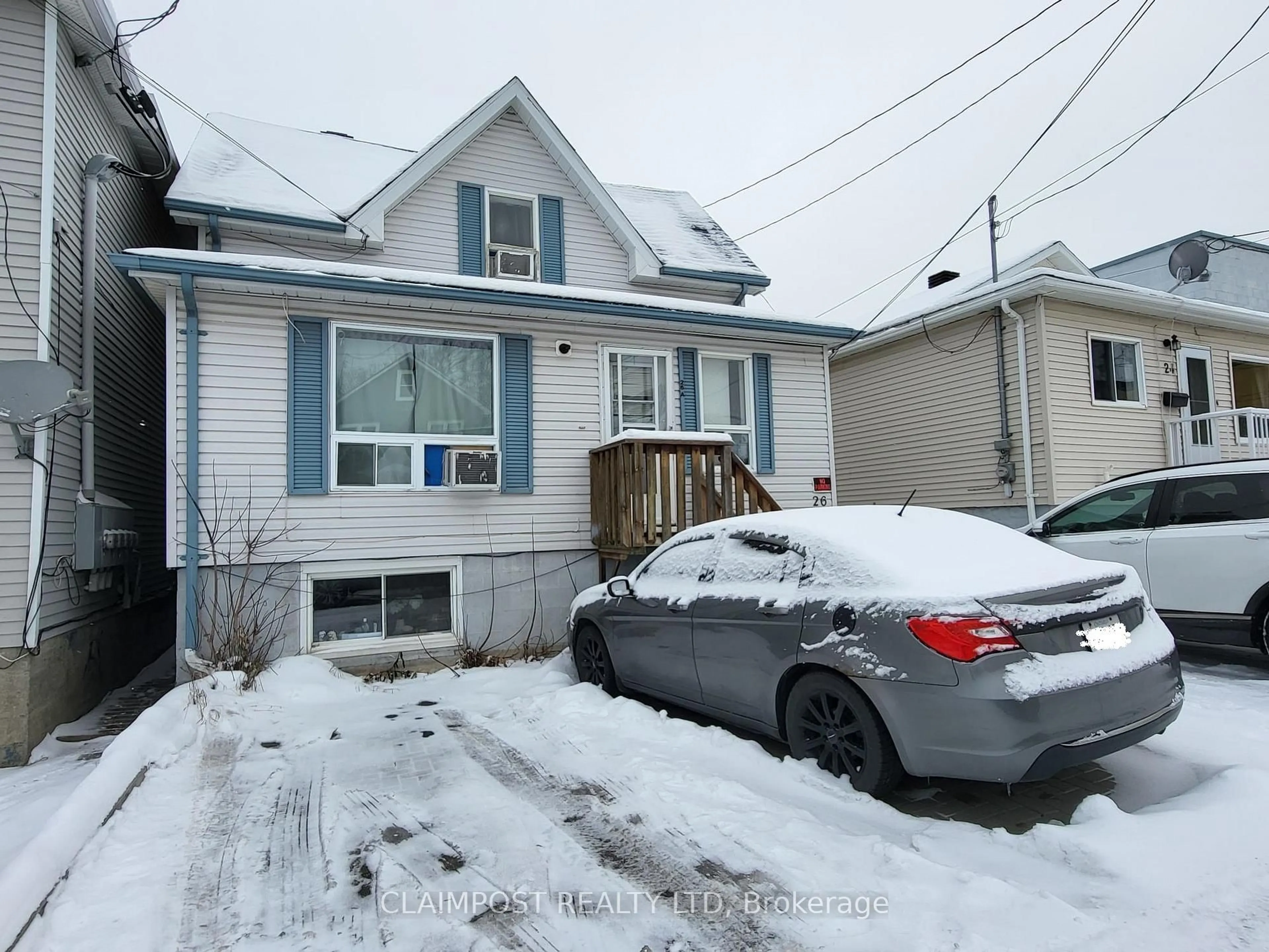A pic from outside/outdoor area/front of a property/back of a property/a pic from drone, street for 26 Maple St, Timmins Ontario P4N 6B4