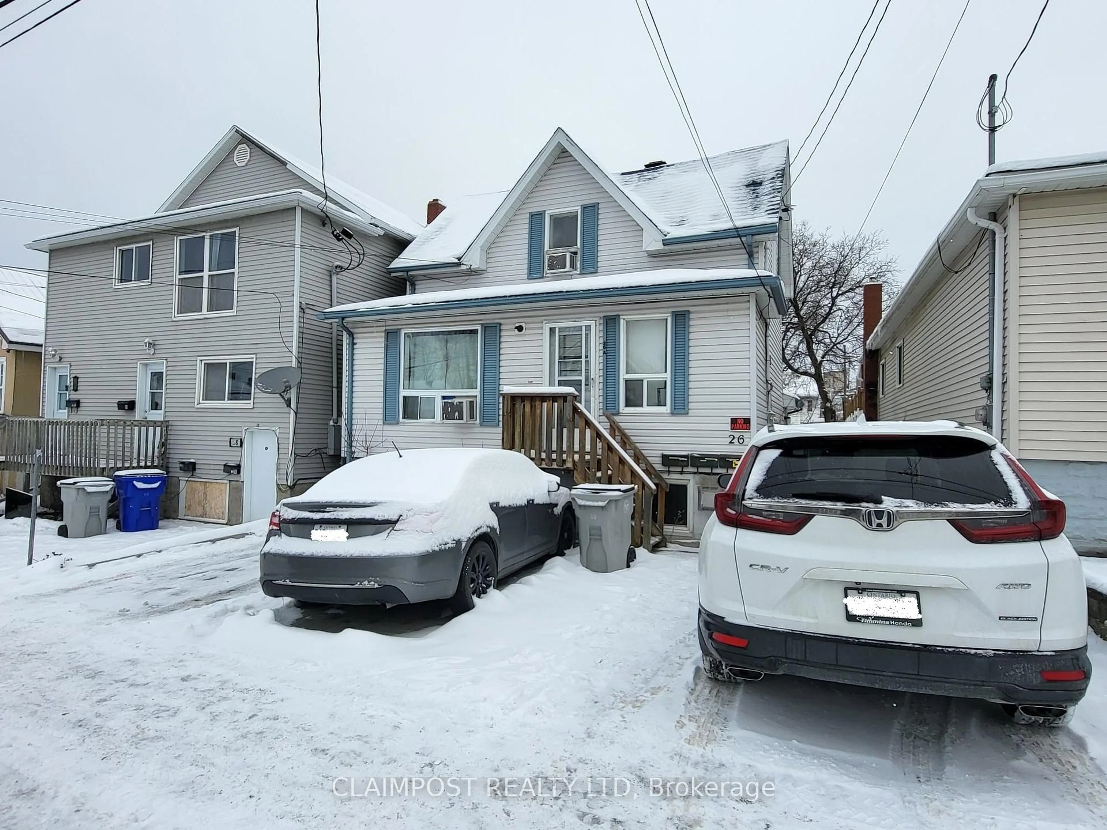 A pic from outside/outdoor area/front of a property/back of a property/a pic from drone, street for 26 Maple St, Timmins Ontario P4N 6B4