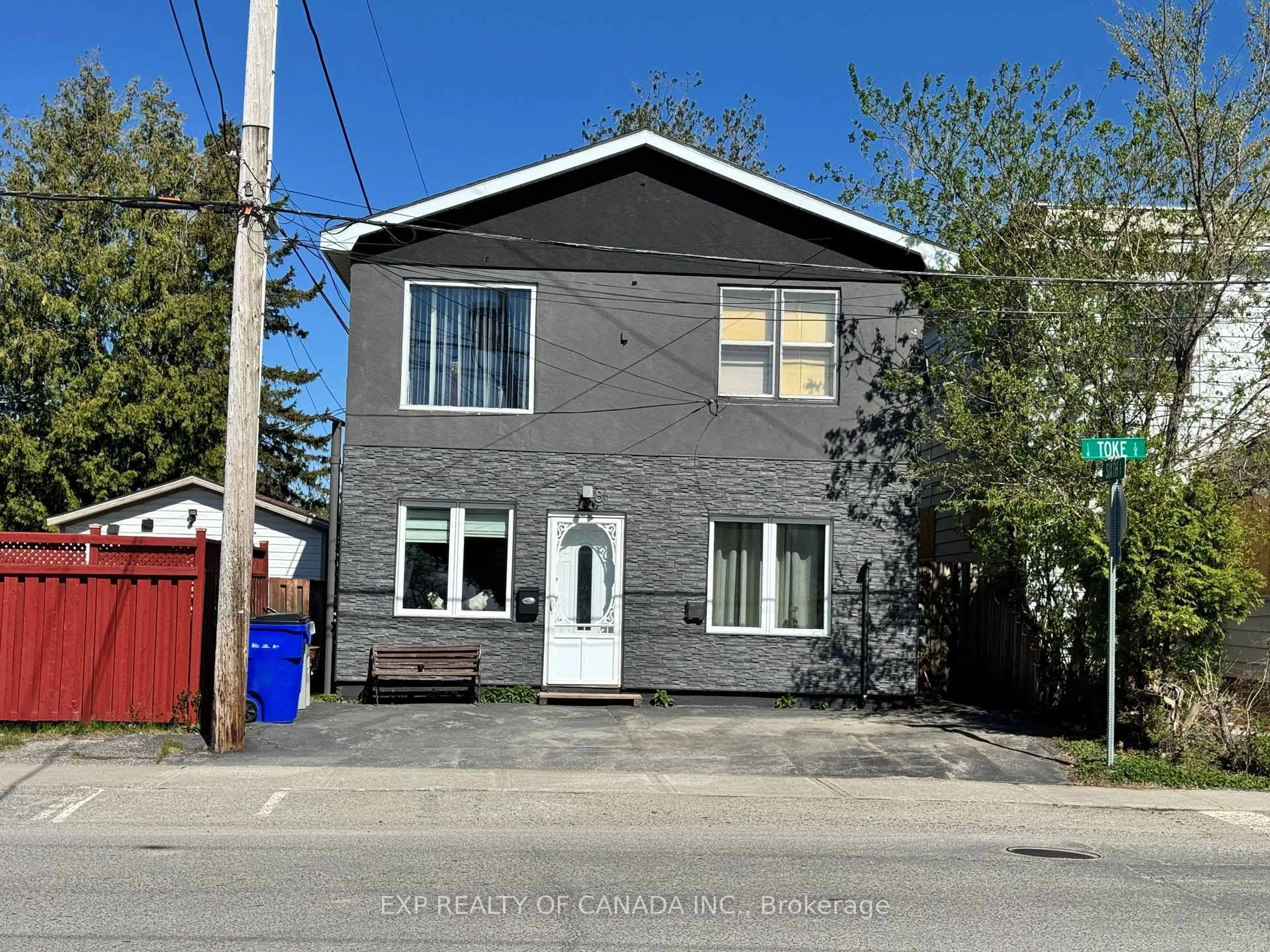 A pic from outside/outdoor area/front of a property/back of a property/a pic from drone, street for 108 Toke St, Timmins Ontario P4N 6T9
