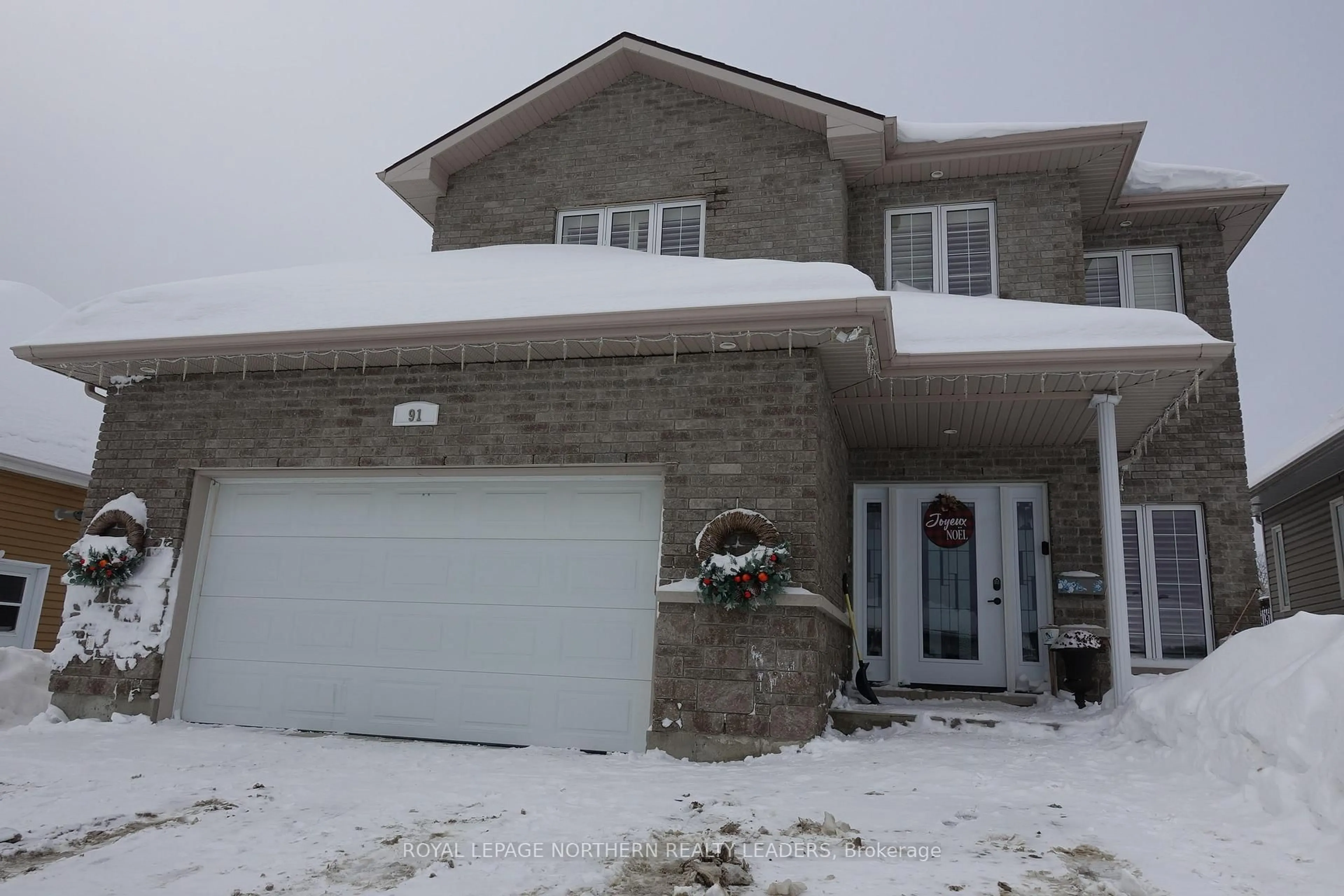 Home with brick exterior material, street for 91 Majestic Dr, Timmins Ontario P4R 1N6