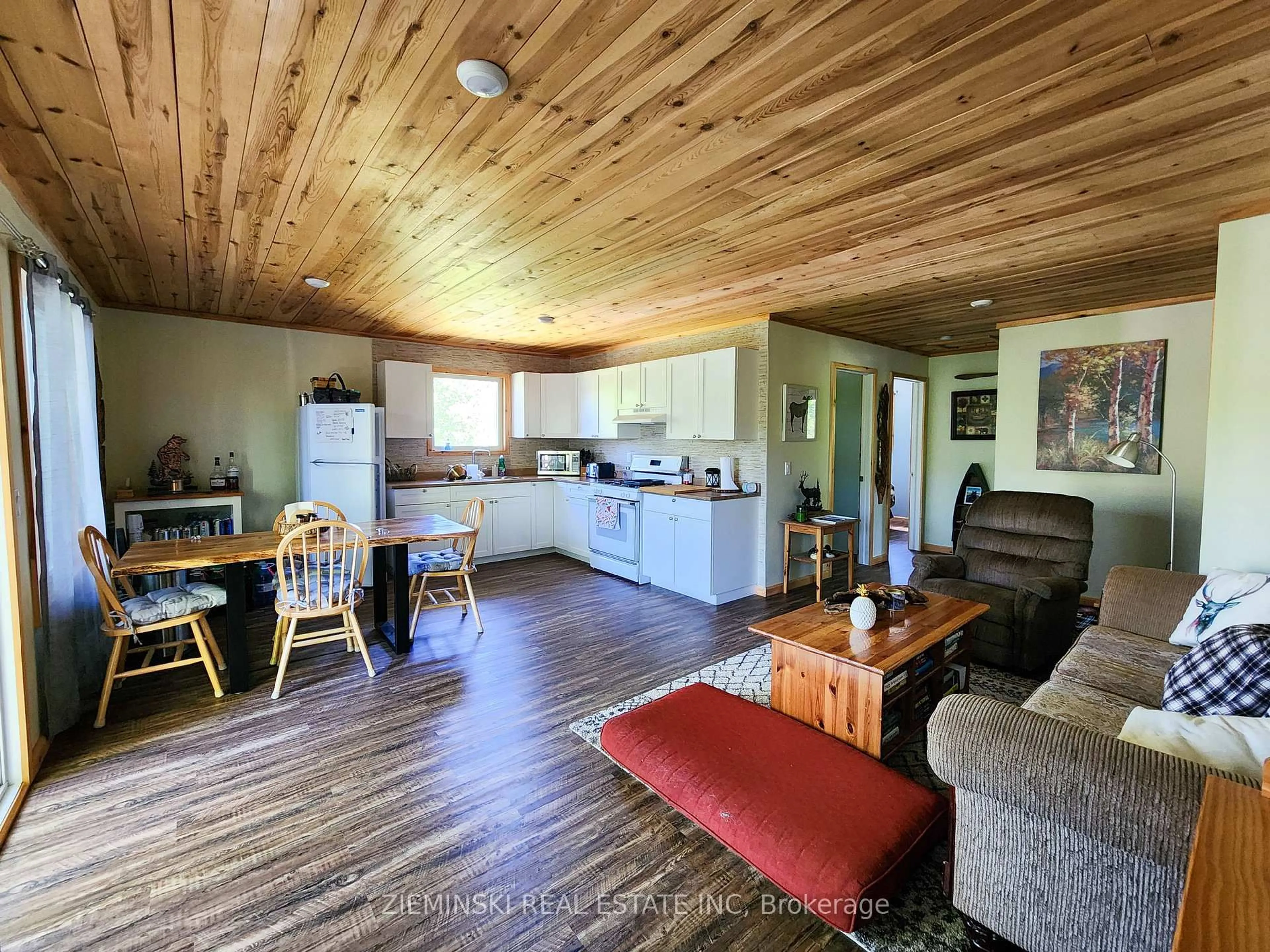 Open concept kitchen, wood/laminate floor for 0 River Rd, Englehart Ontario P0J 1B0