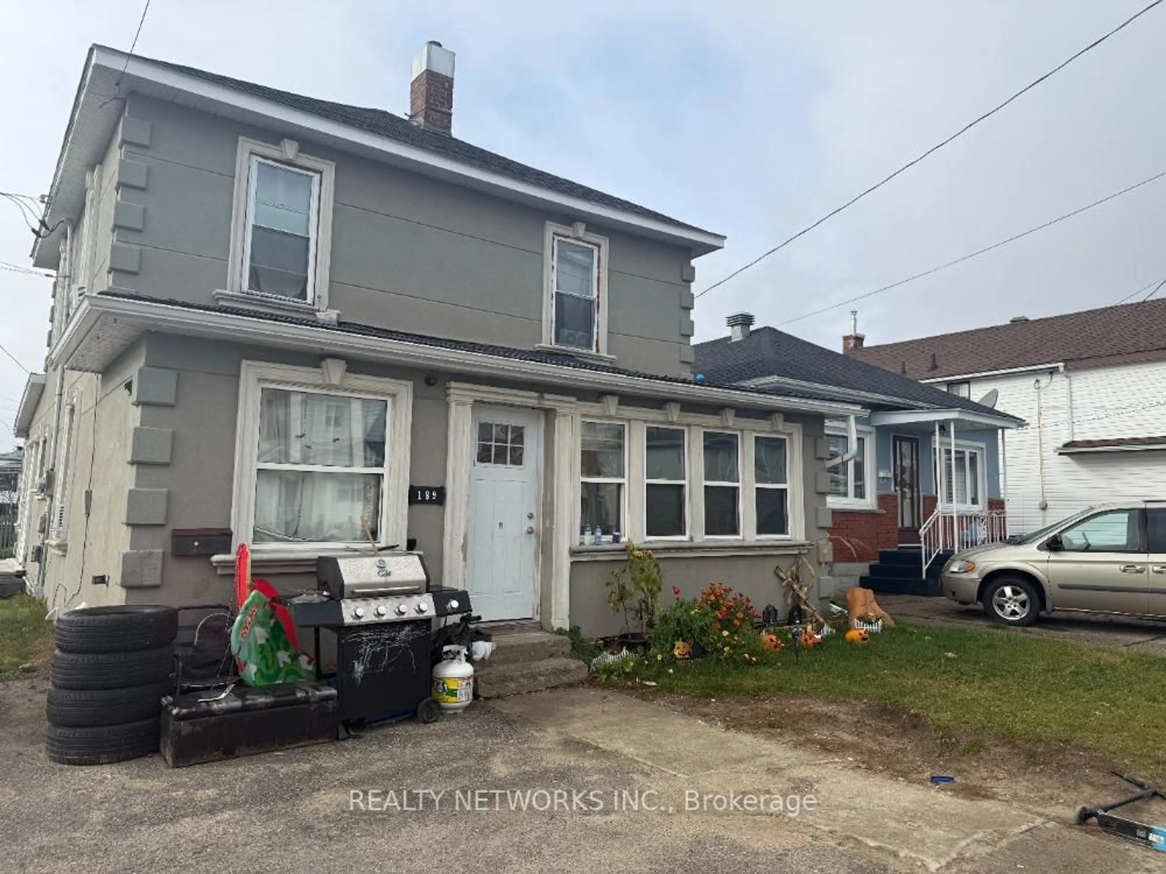 A pic from outside/outdoor area/front of a property/back of a property/a pic from drone, street for 189 Balsam St, Timmins Ontario P4N 2E1