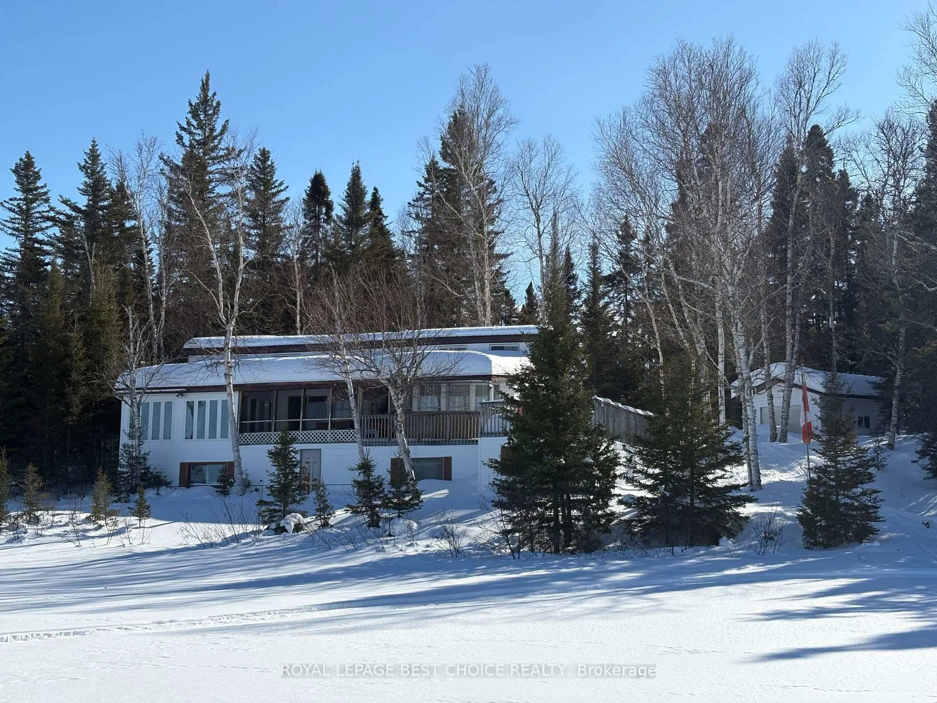A pic from outside/outdoor area/front of a property/back of a property/a pic from drone, street for Lot 3 Howard Lake Island, Kirkland Lake Ontario P0J 1L0
