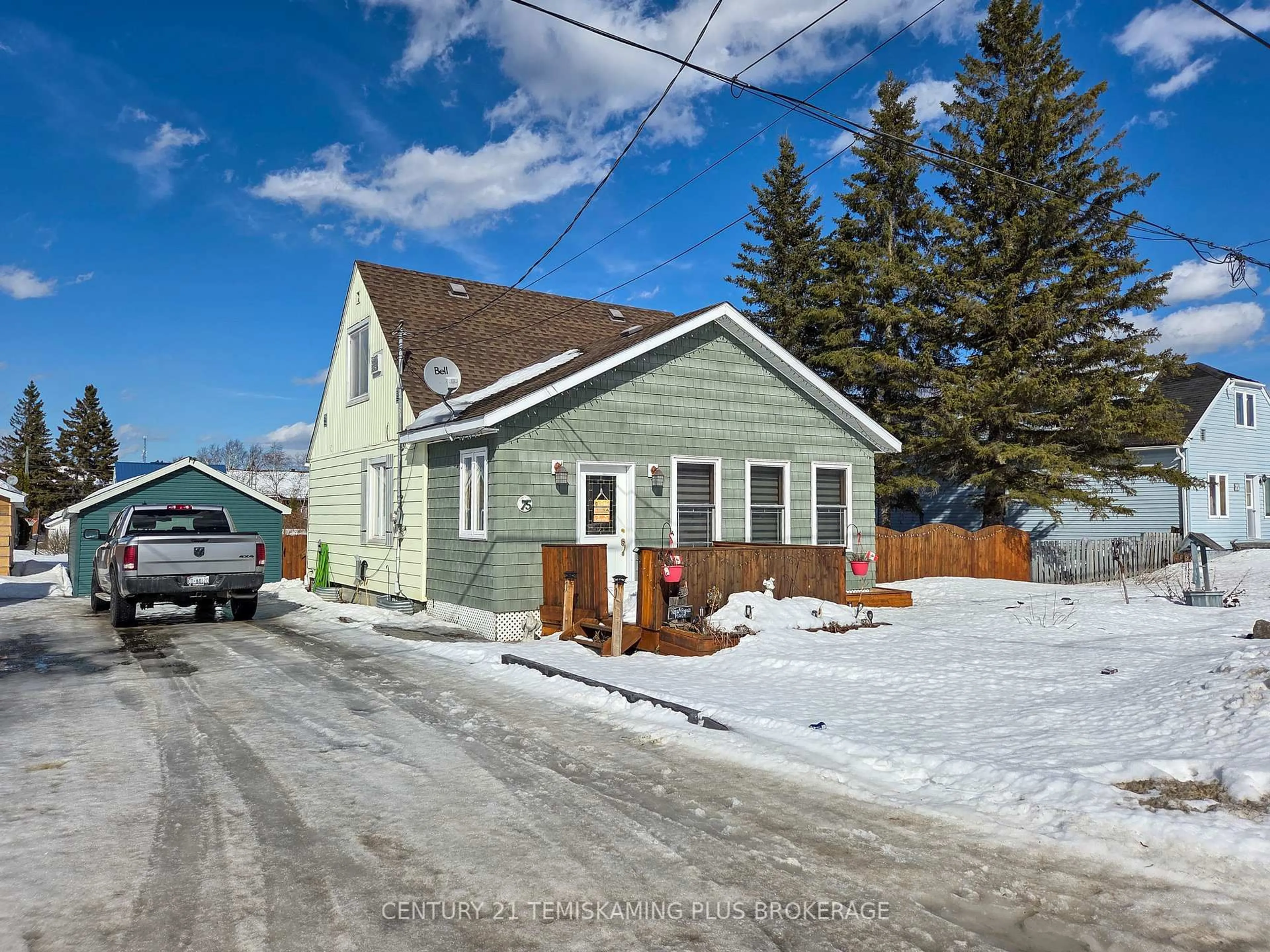 A pic from outside/outdoor area/front of a property/back of a property/a pic from drone, street for 75 Seventh Ave, Englehart Ontario P0J 1H0