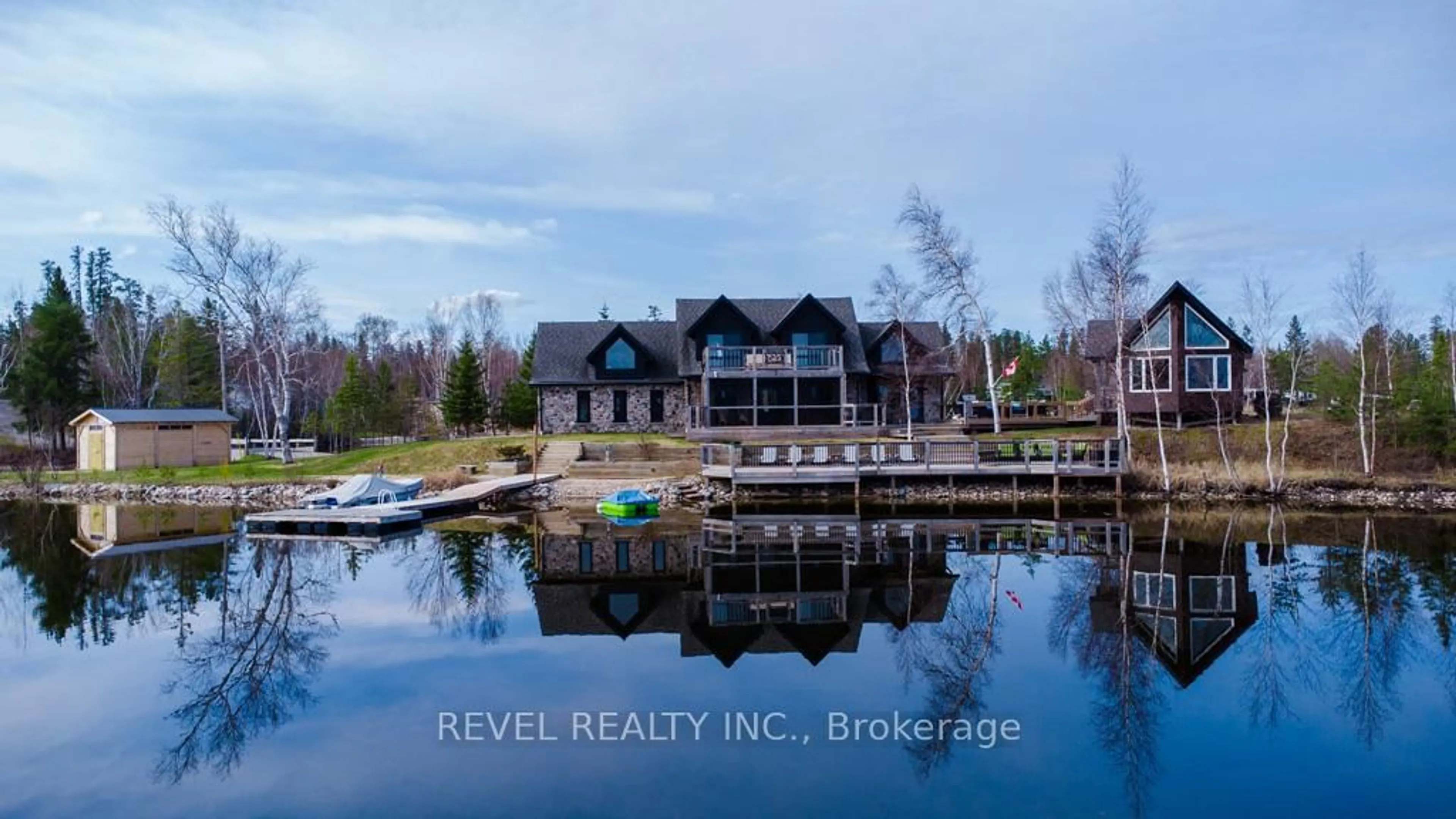 A pic from outside/outdoor area/front of a property/back of a property/a pic from drone, water/lake/river/ocean view for 1075 Cameron Ave, Iroquois Falls Ontario P0K 1G0