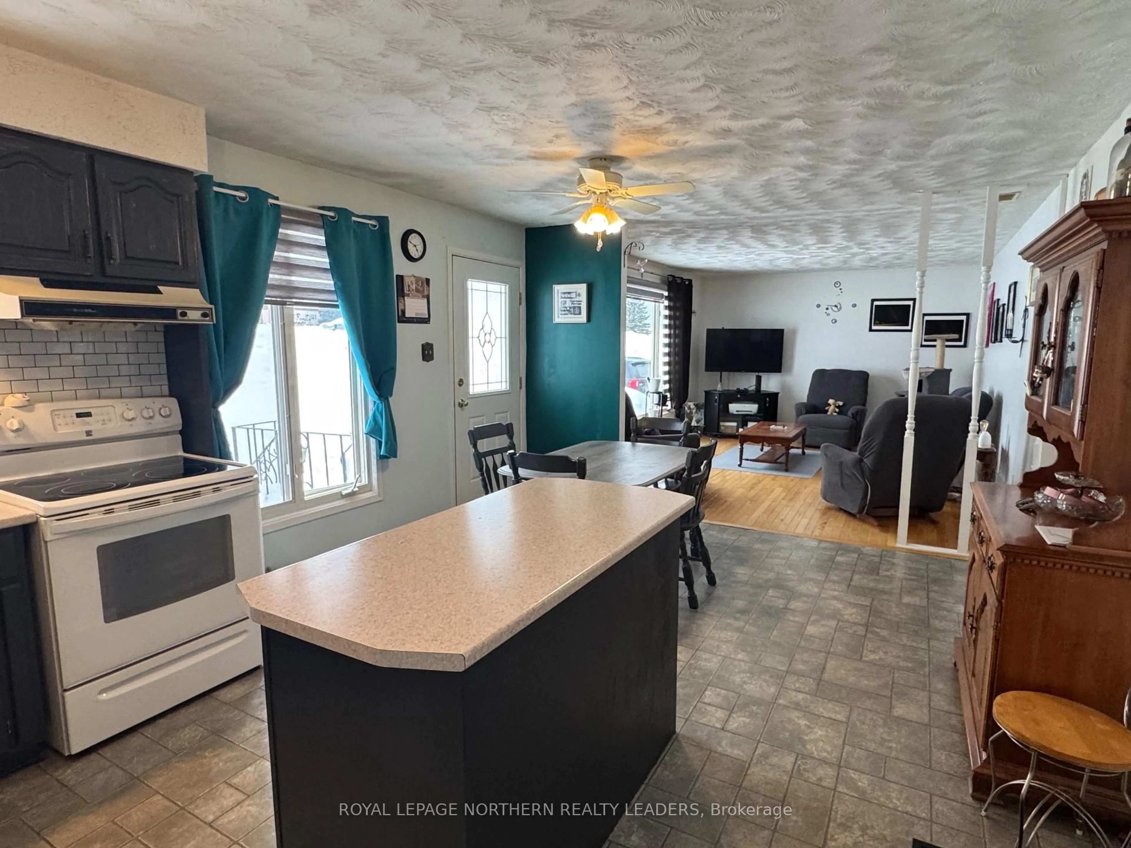 Open concept kitchen, unknown for 47 Doyon St Fauquier, Kapuskasing Ontario P0L 1G0