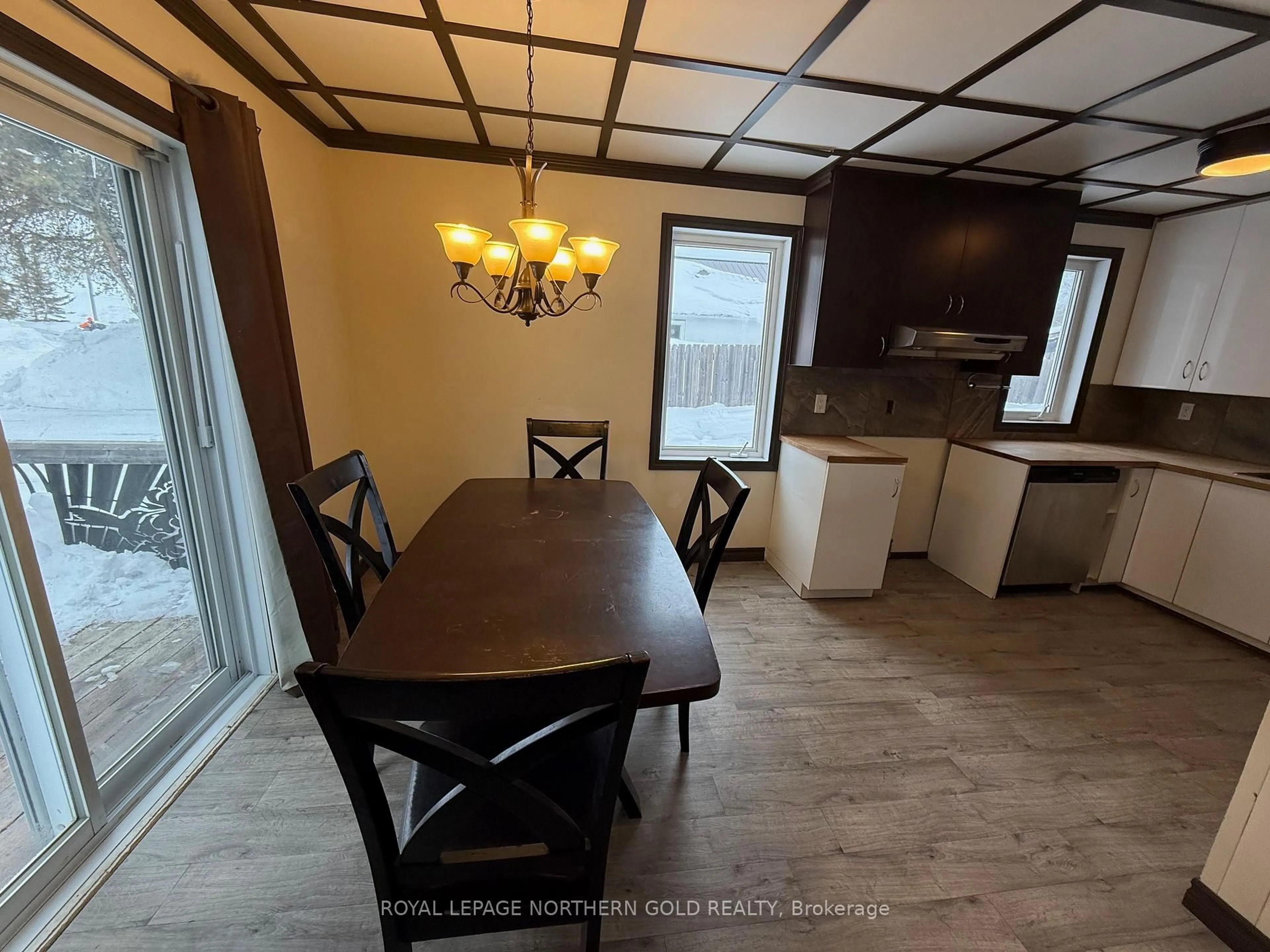 Dining room, wood/laminate floor for 16 28th St, Kirkland Lake Ontario P0K 1X0