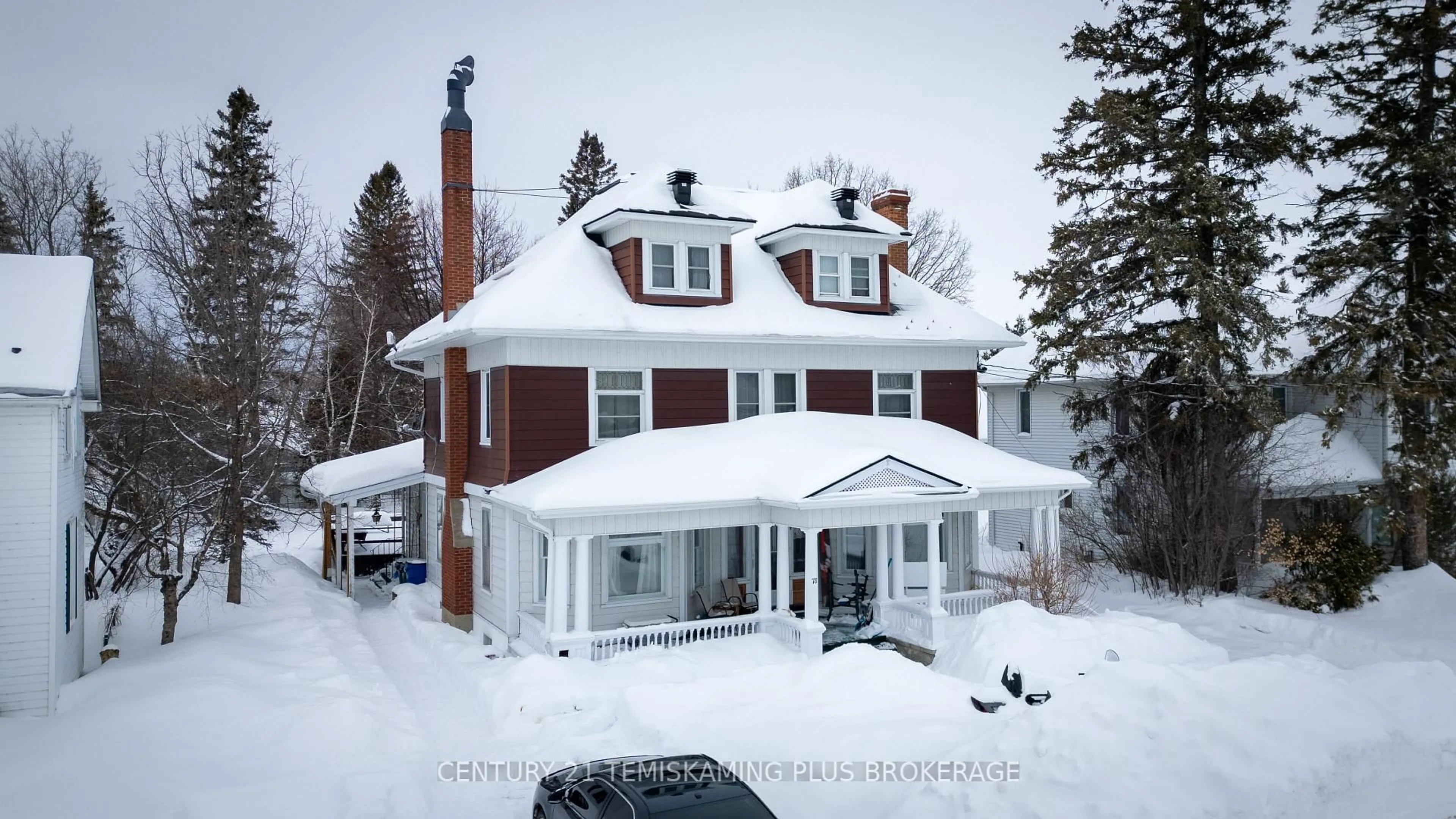 A pic from outside/outdoor area/front of a property/back of a property/a pic from drone, street for 78 Mary St, Temiskaming Shores Ontario P0J 1P0