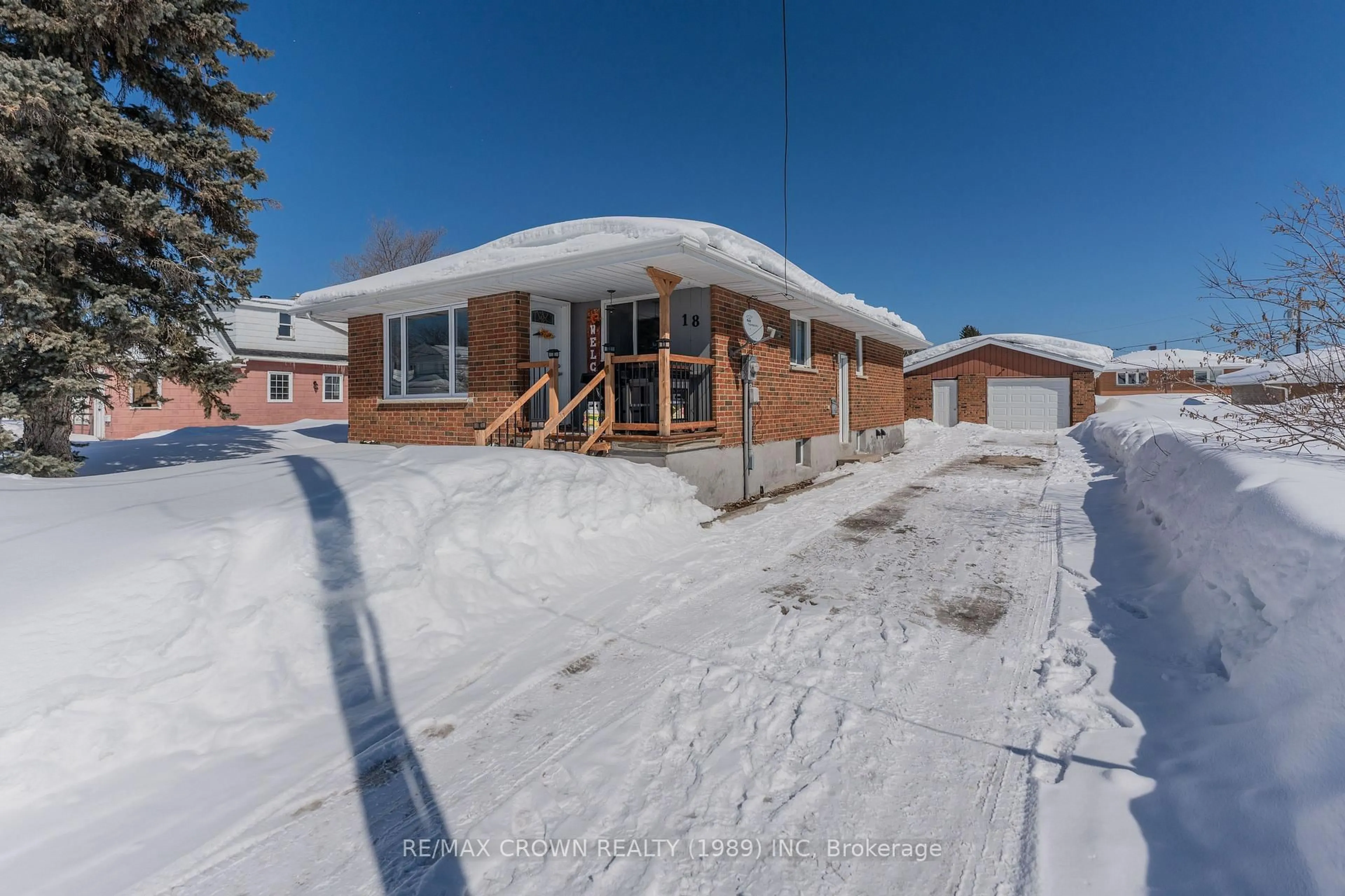 A pic from outside/outdoor area/front of a property/back of a property/a pic from drone, street for 18 Cartier Ave, Kapuskasing Ontario P5N 2J6