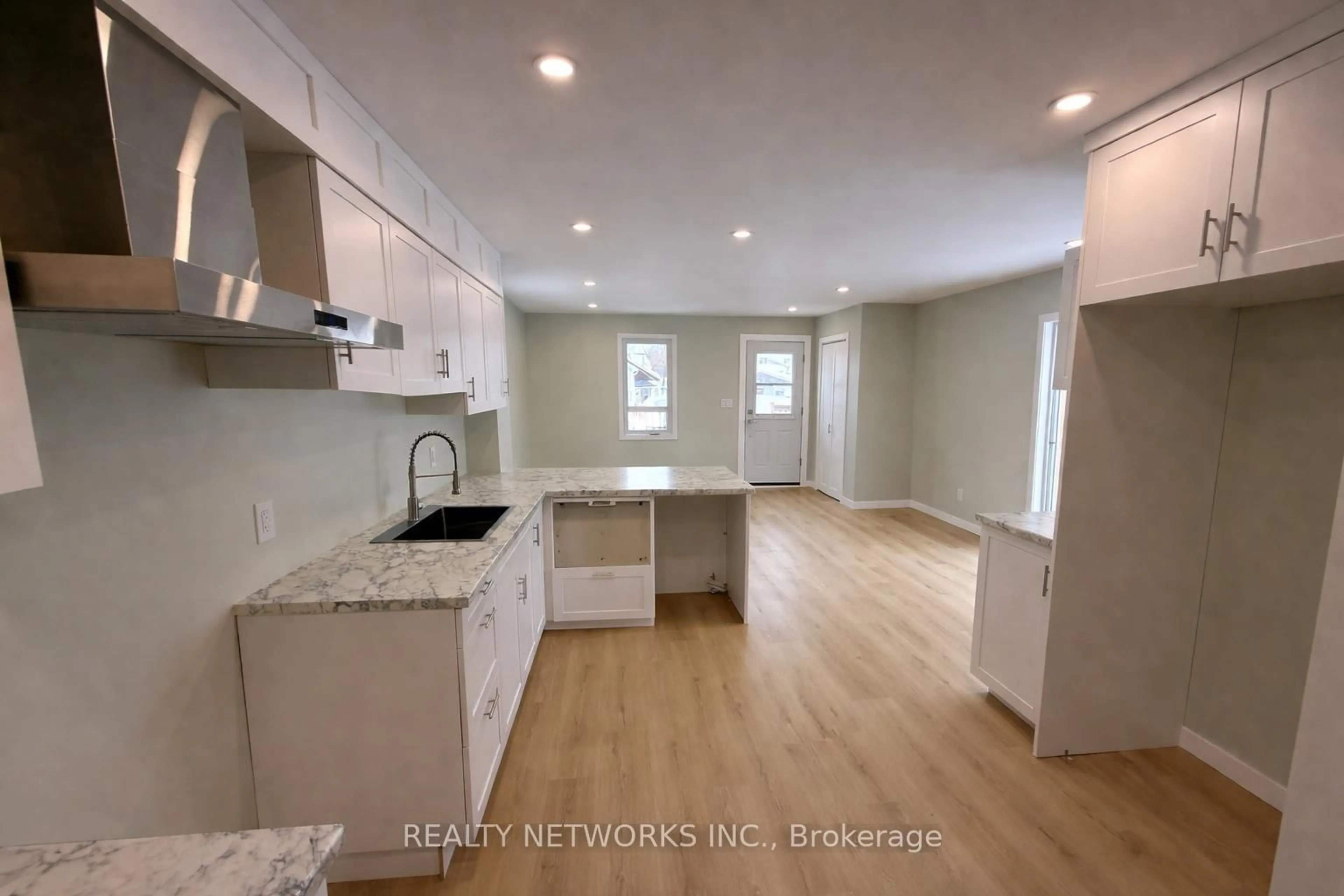 Open concept kitchen, ceramic/tile floor for 161 Middleton Ave, Timmins Ontario P4N 3A2