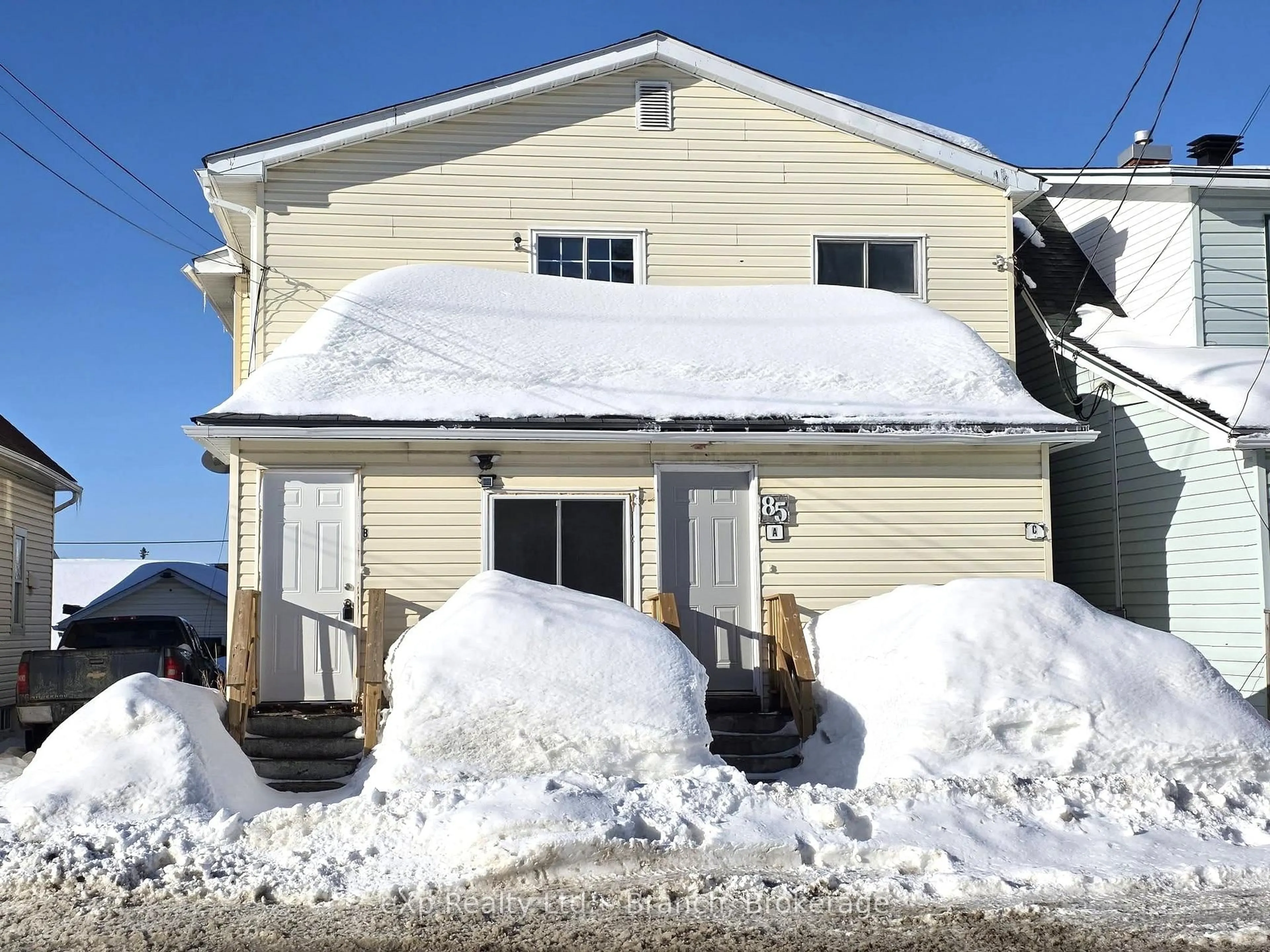 Home with vinyl exterior material, street for 85 Father Costello Dr, Timmins Ontario P0N 1G0