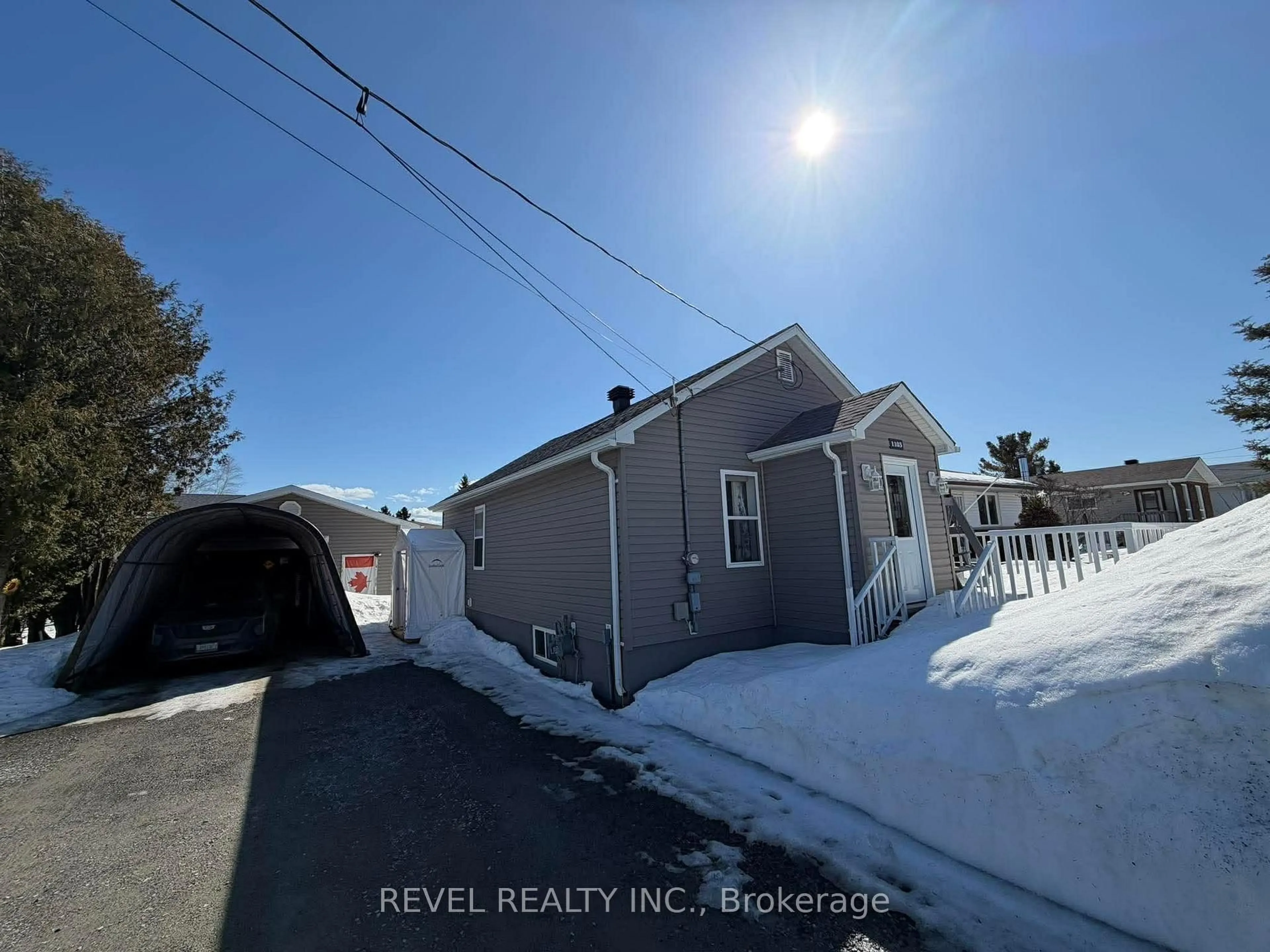 A pic from outside/outdoor area/front of a property/back of a property/a pic from drone, street for 1103 Ferguson Rd, Timmins Ontario P0K 1K0