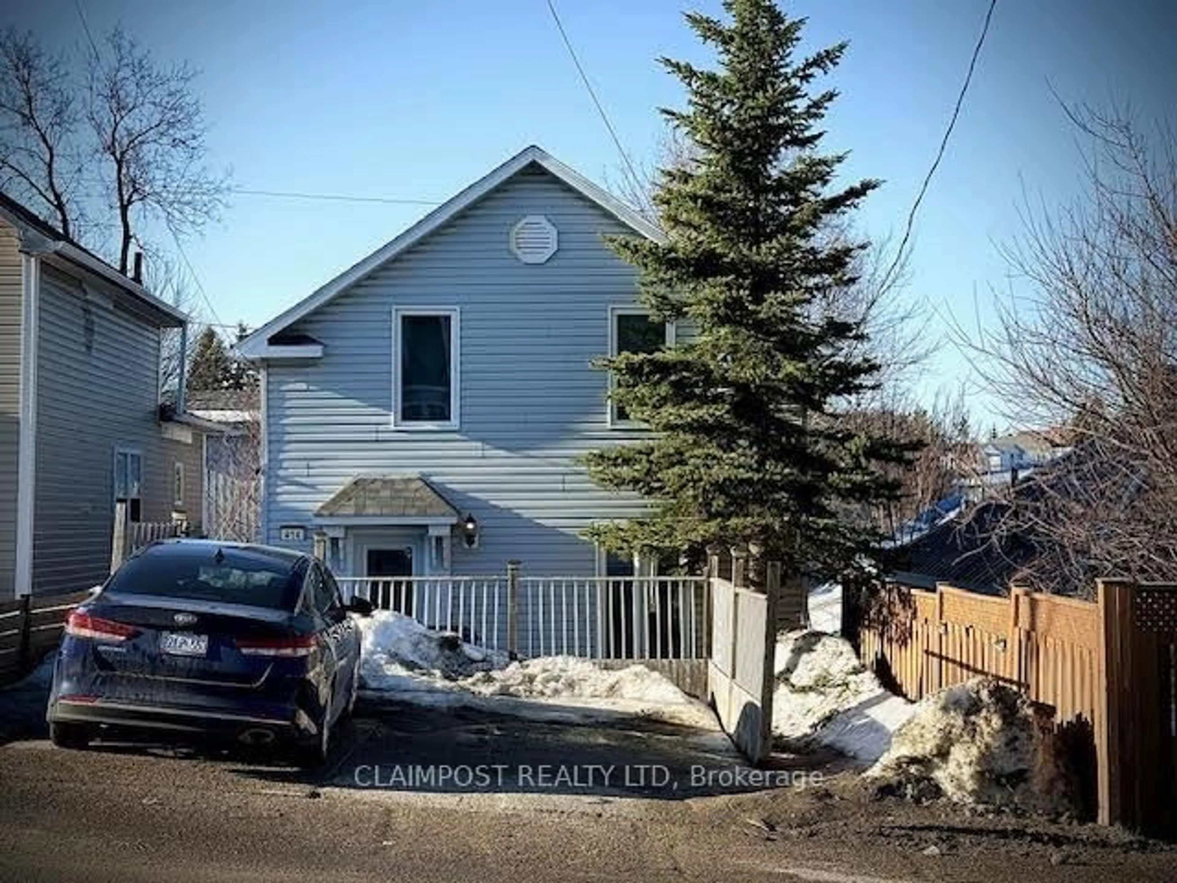 A pic from outside/outdoor area/front of a property/back of a property/a pic from drone, street for 414 James Ave, Timmins Ontario P4N 5T2