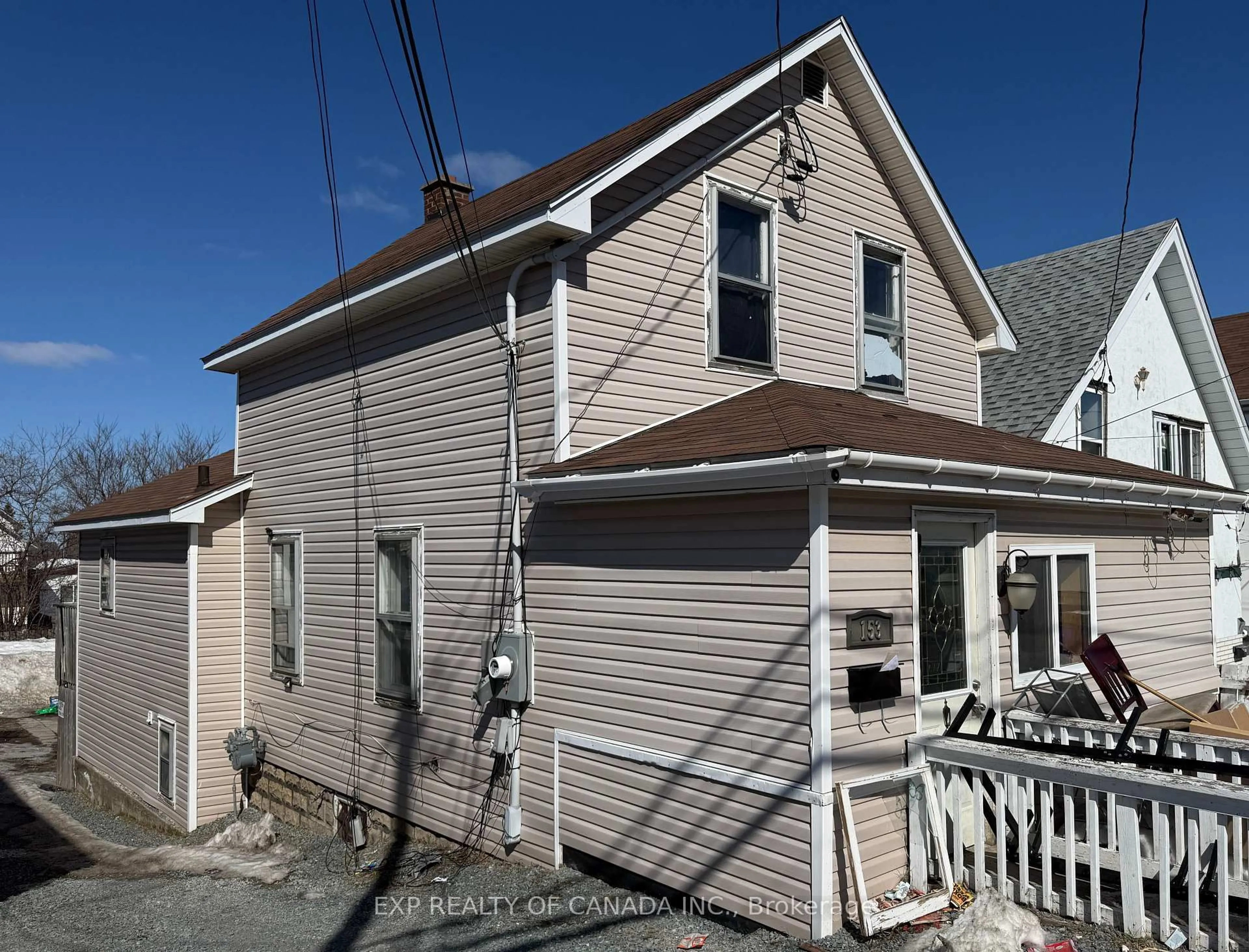Home with vinyl exterior material, street for 153 Pine St, Timmins Ontario P4N 6K9