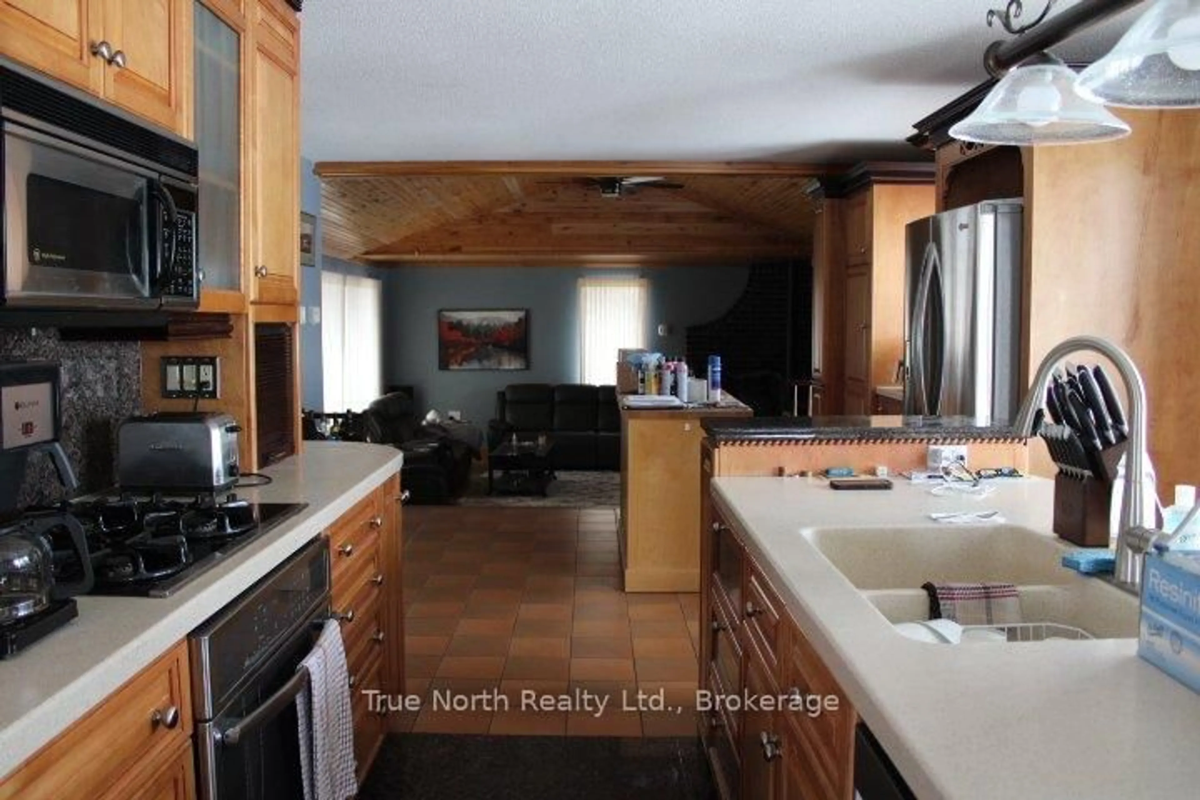 Open concept kitchen, ceramic/tile floor for 29 Dagenais Rd Val Rita Rd, Kapuskasing Ontario P0L 2G0