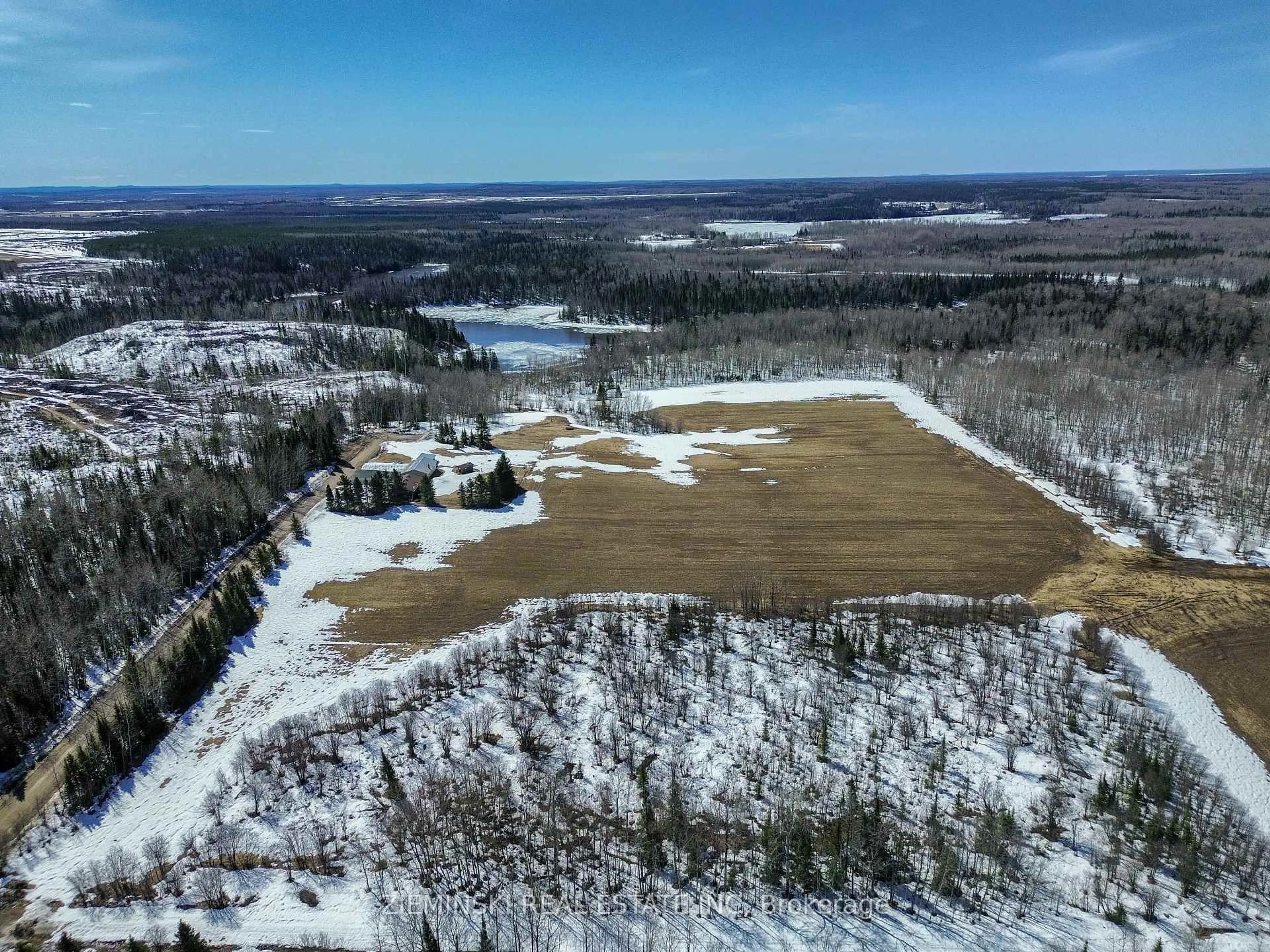 A pic from outside/outdoor area/front of a property/back of a property/a pic from drone, water/lake/river/ocean view for 1222 Majalahti Rd, Iroquois Falls Ontario P0K 1G0