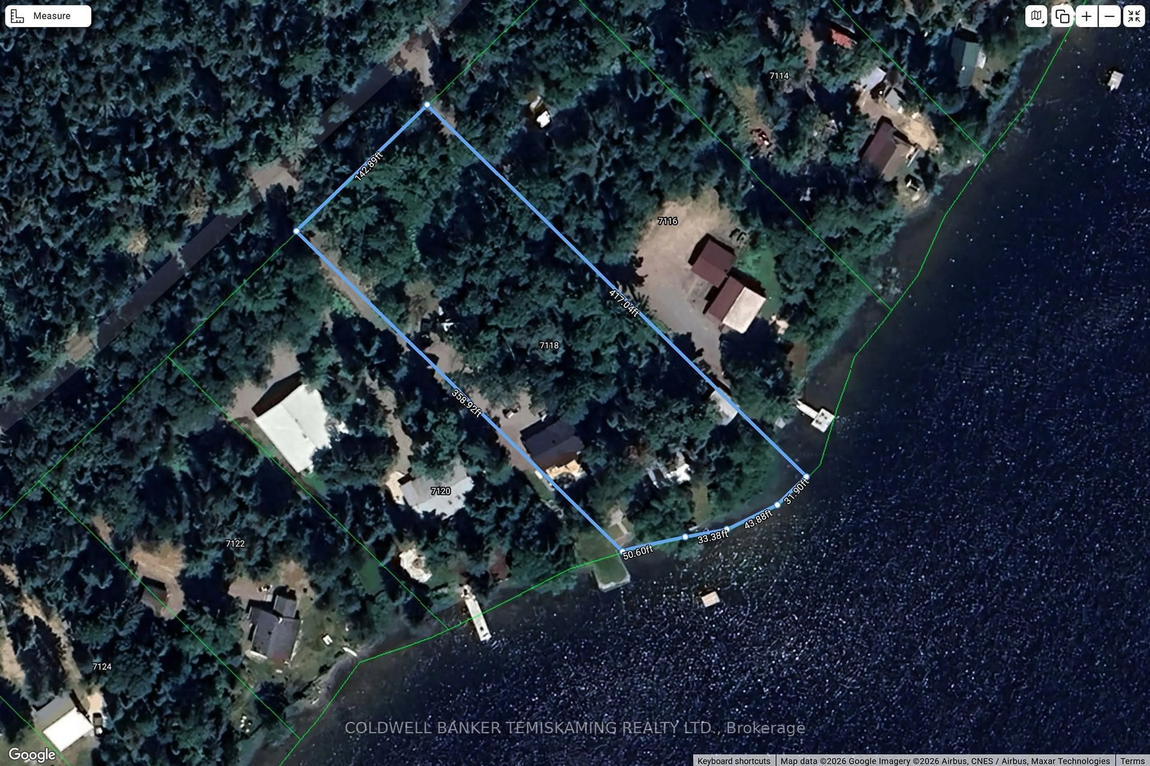 A pic from outside/outdoor area/front of a property/back of a property/a pic from drone, water/lake/river/ocean view for 7118 Twin Lakes Rd, Timiskaming Ontario P0J 1P0