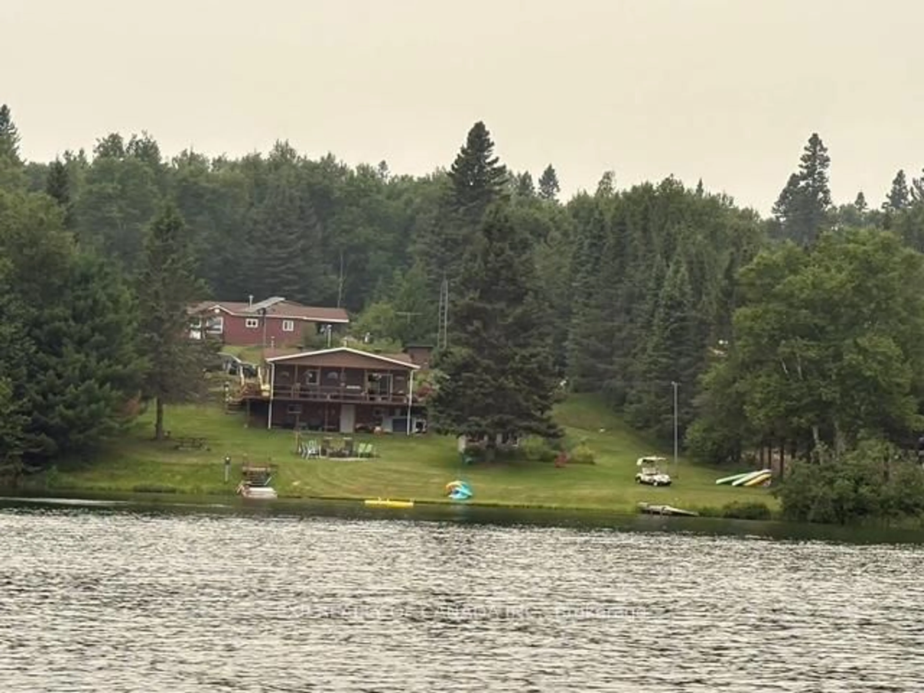 A pic from outside/outdoor area/front of a property/back of a property/a pic from drone, water/lake/river/ocean view for Lot 4 Scott Lakes, Timmins Ontario P4N 7C5