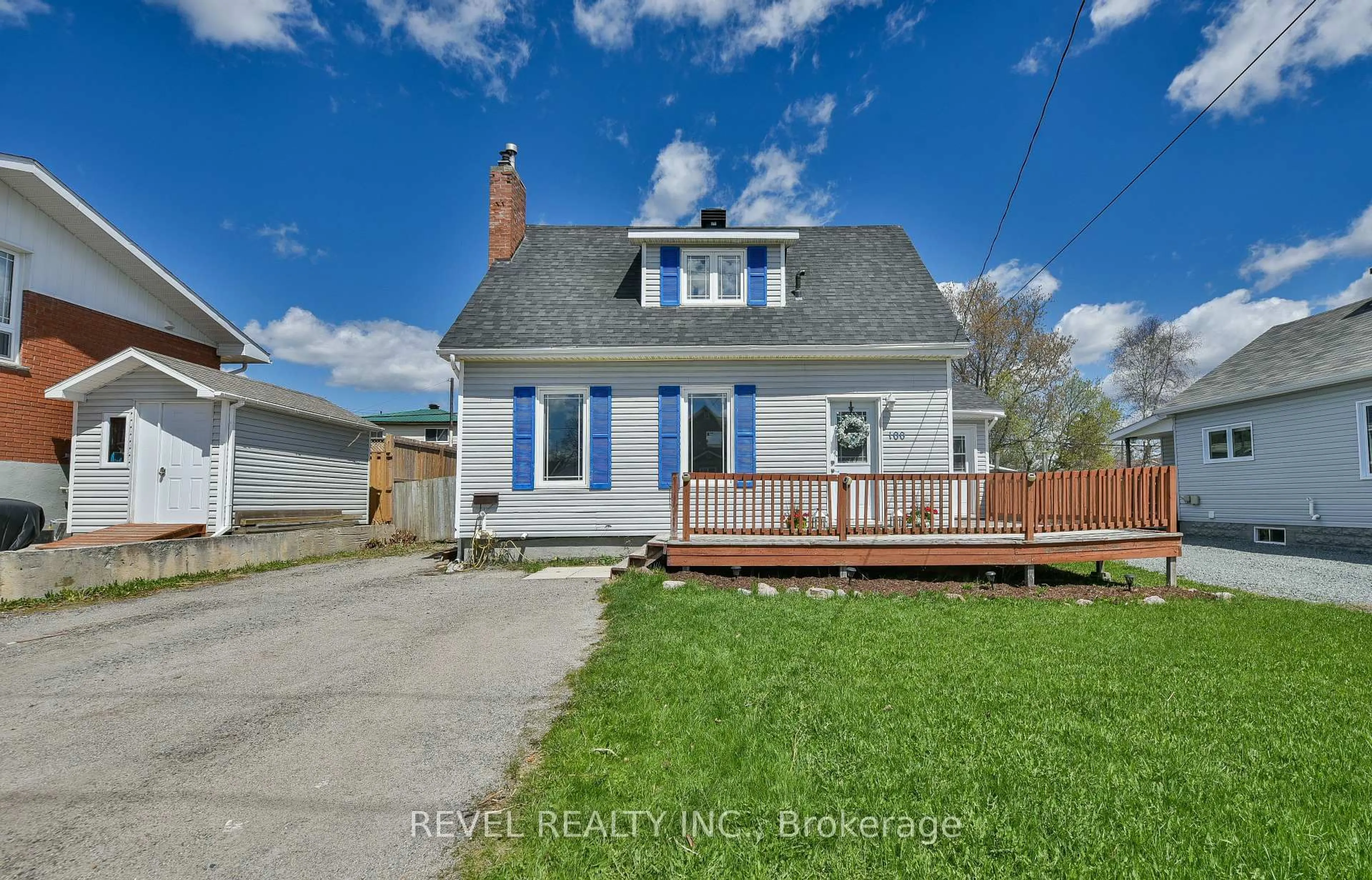 A pic from outside/outdoor area/front of a property/back of a property/a pic from drone, street for 100 Cecil Ave, Timmins Ontario P0N 1H0